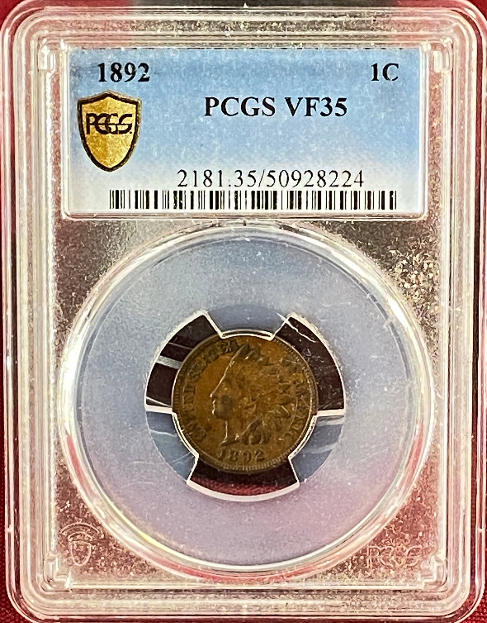 Graded 1892 Indian Head Penny - VF35 by PCGS (1 of 3)