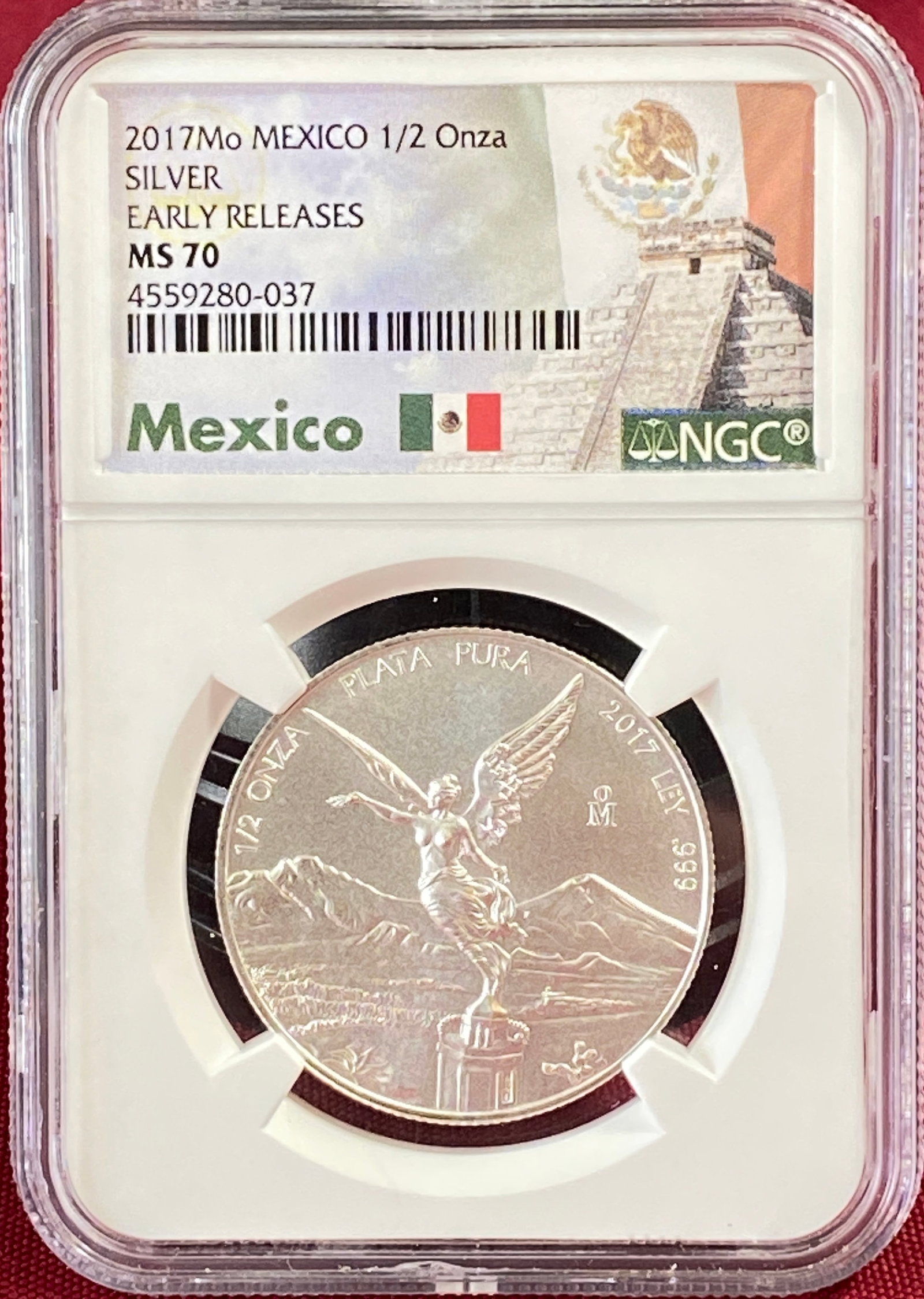 Graded 2017-Mo Mexico 1/2 Ounce .999 Fine Silver Libertad - Early Releases - MS70 by NGC (1 of 3)