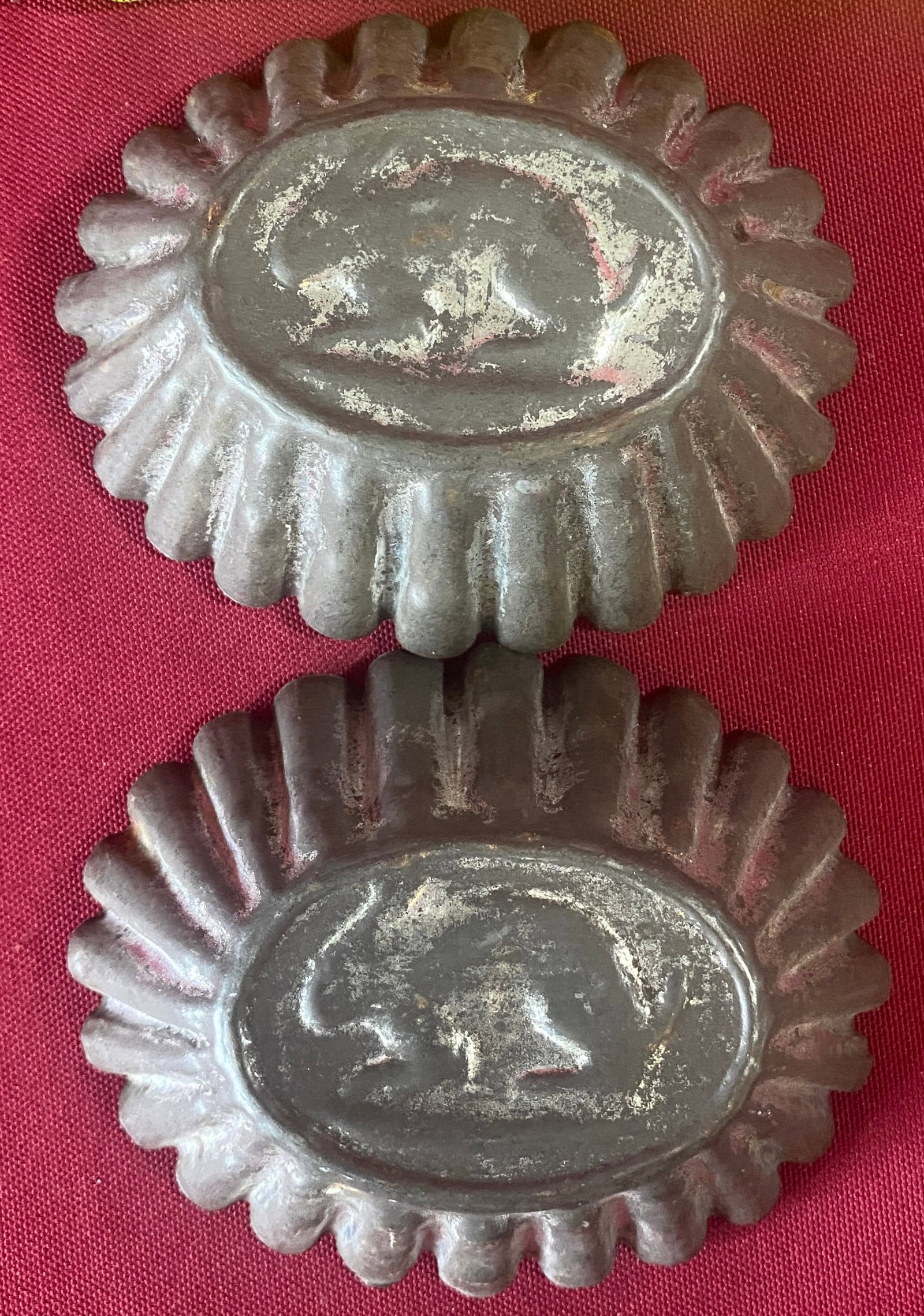 Two Older Candy/Pastry Molds with Fluted Sides - Rabbit Pattern (1 of 5)