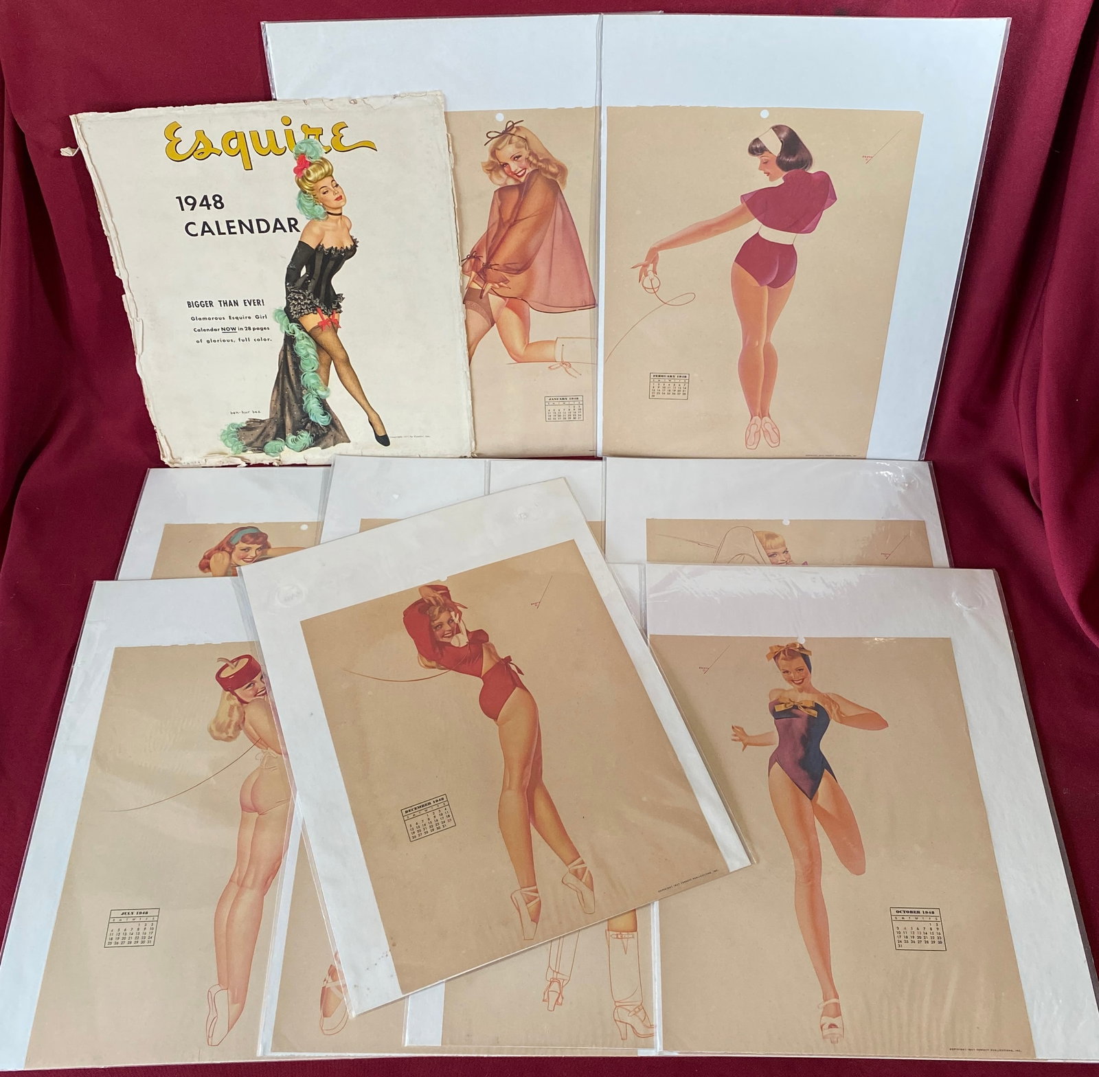 1948 Esquire Calendar - All Twelve Vargus Pin-Ups - January - December (1 of 10)