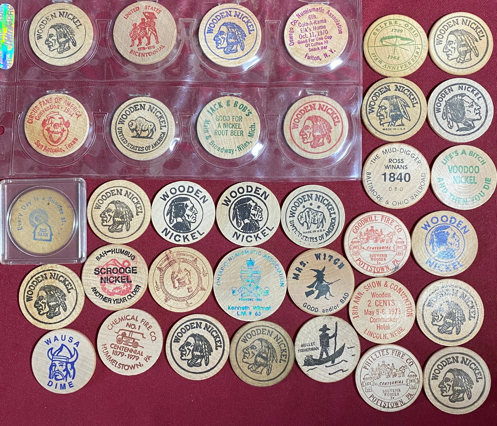 Collection of Older Wooden Nickels (1 of 7)