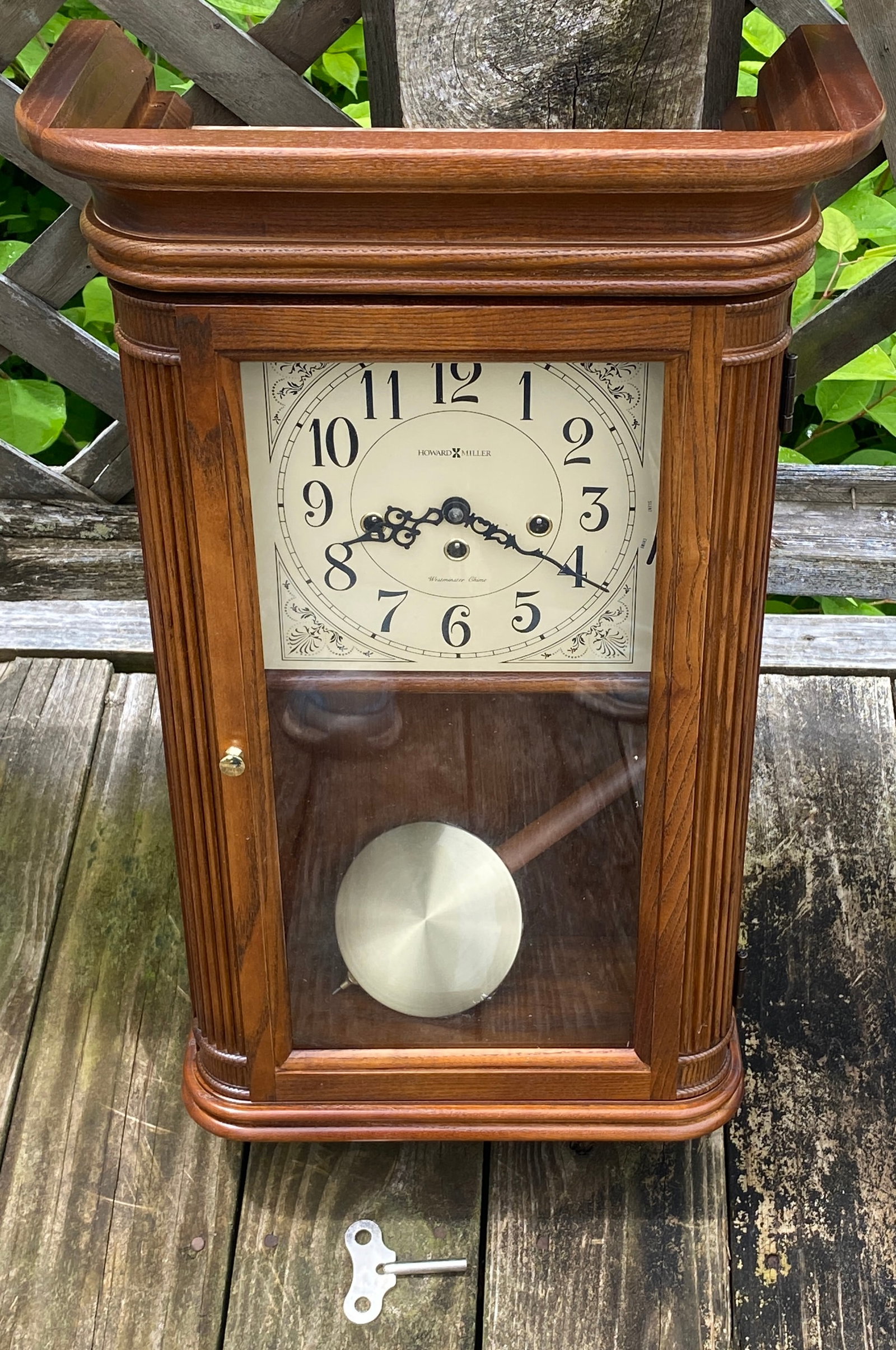 Howard Miller Pendulum Wall Clock with Key - Absolutely No Shipping - 14.75"x7"x24" (1 of 10)