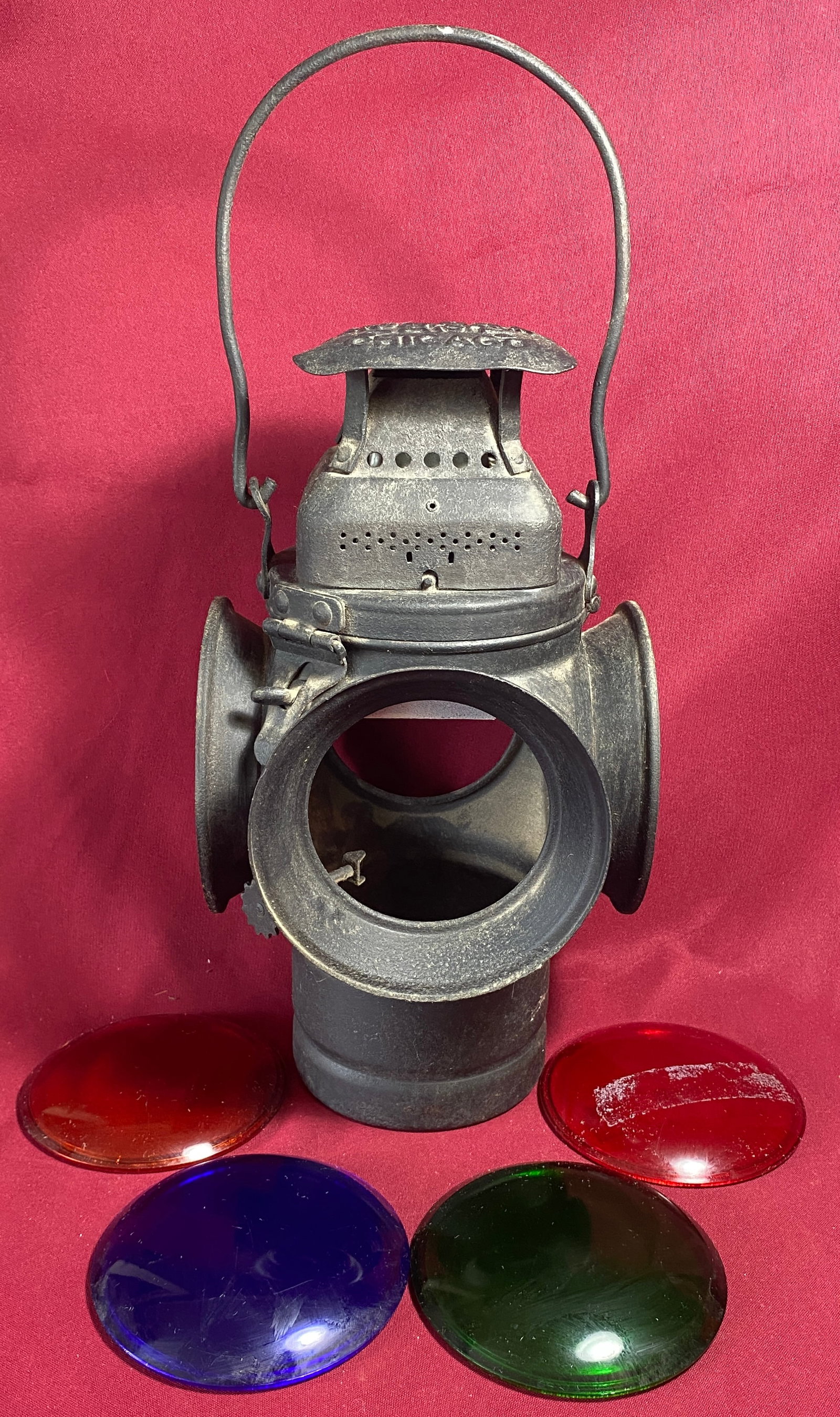 The Adlake Non-Sweating Railroad Switch Lamp with Various Lenses - 17.5"x7.5"x7.5" (1 of 6)
