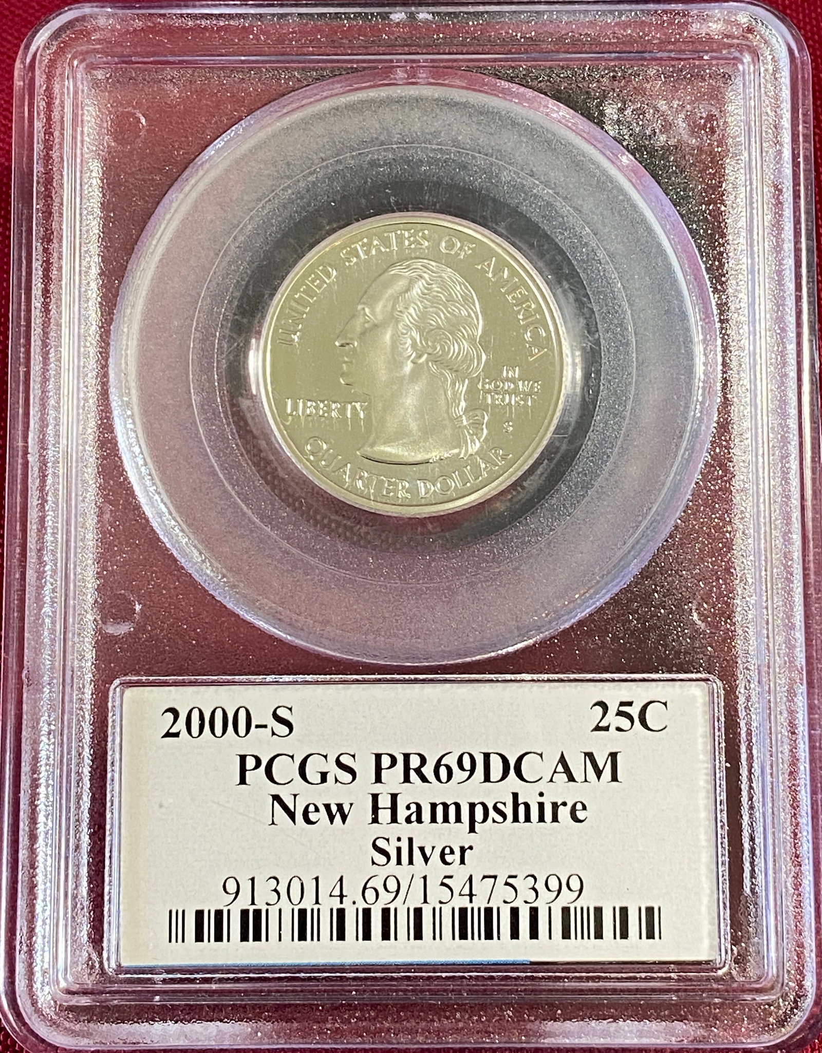 Graded 2000-S Silver State Quarter - New Hampshire - PR69DCAM by PCGS (1 of 3)
