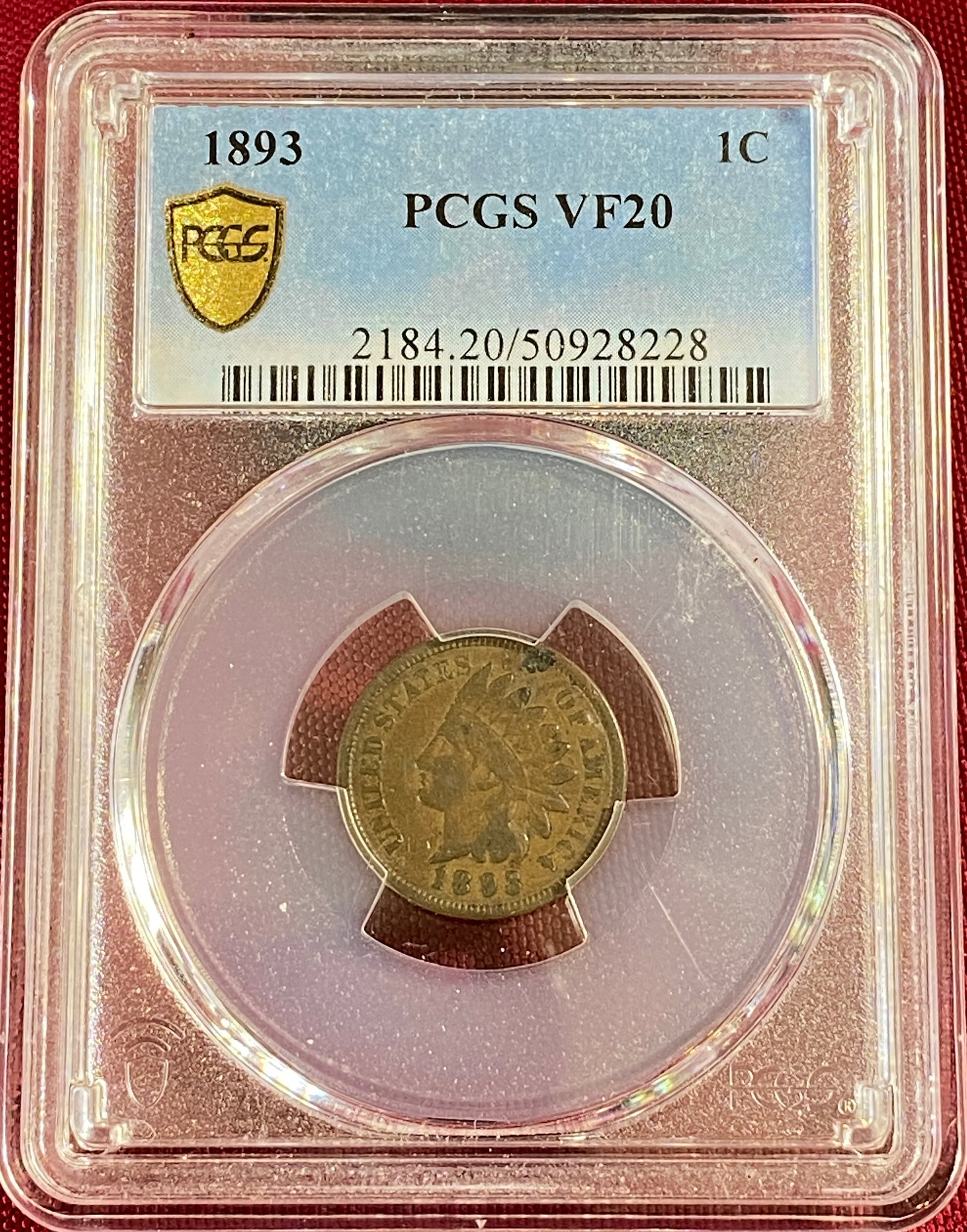 Graded 1893 Indian Head Penny - VF20 by PCGS (1 of 3)