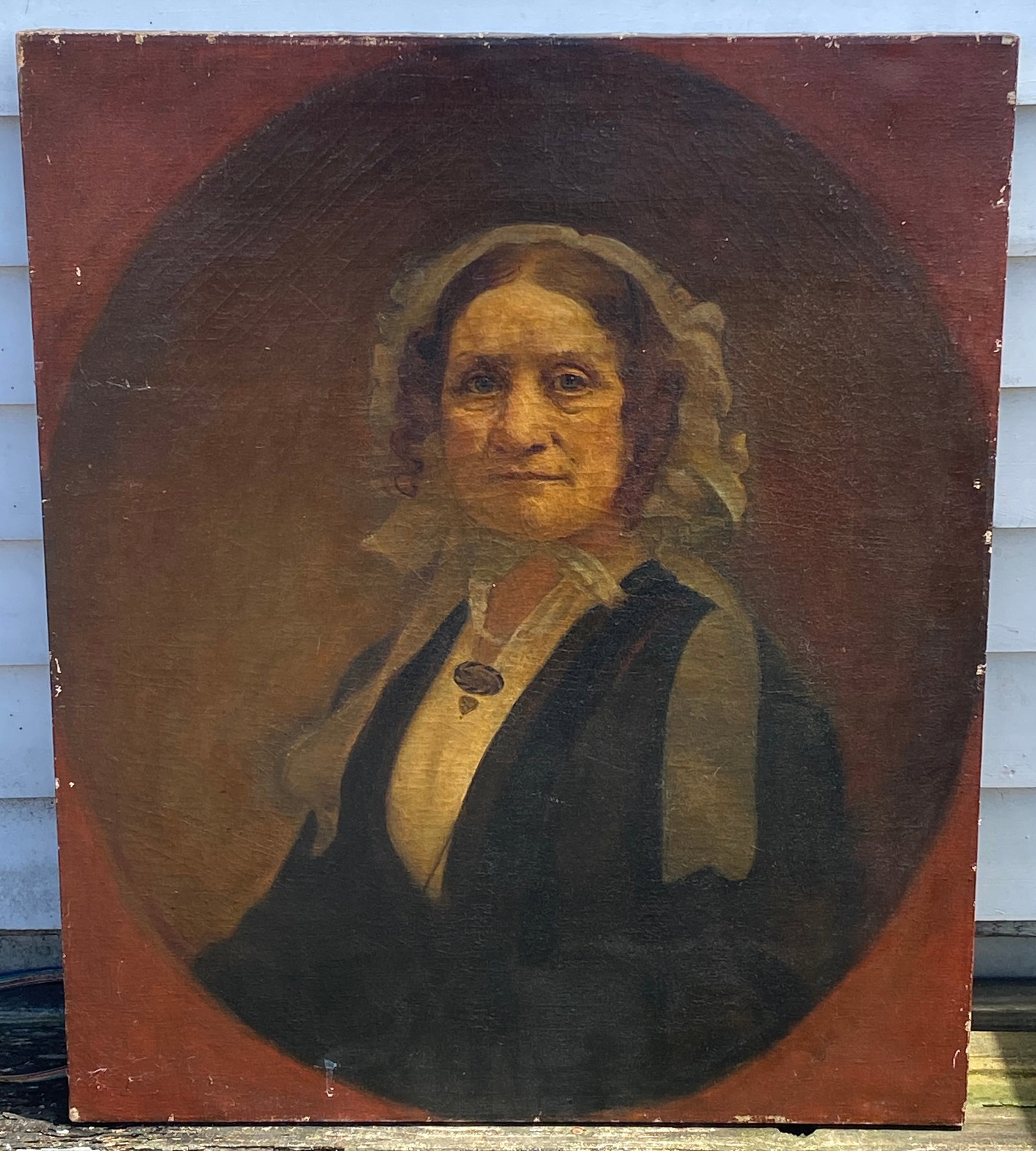 Antique Framed Oil on Canvas - Portrait of an Older Woman - 30"x25" - Absolutely No Shipping: Antique Framed Oil on Canvas - Portrait of an Older Woman - 30"x25" - Absolutely No Shipping