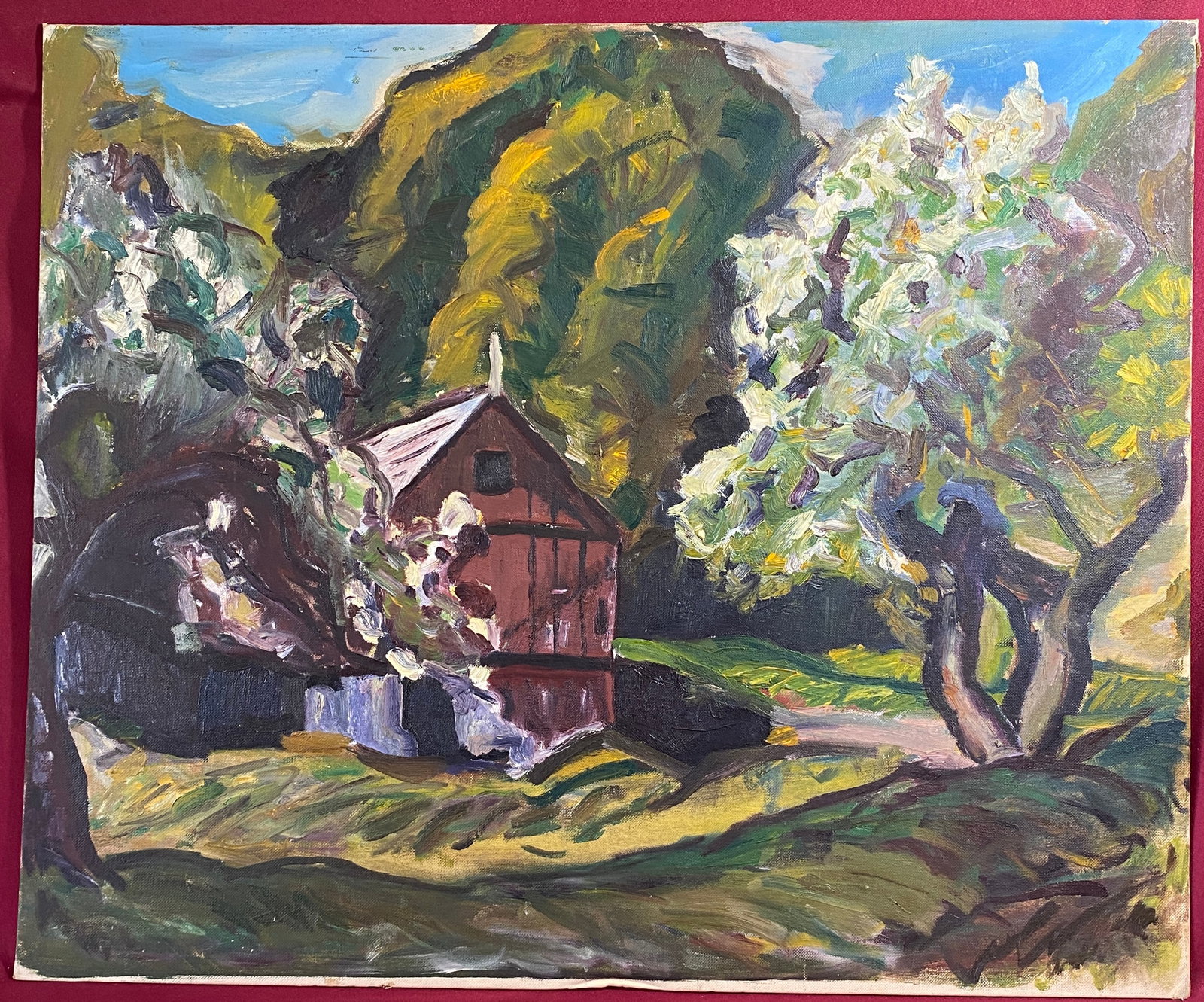 Oil on Canvas Board of Barn - 24"x20" - Absolutely No Shipping (1 of 7)