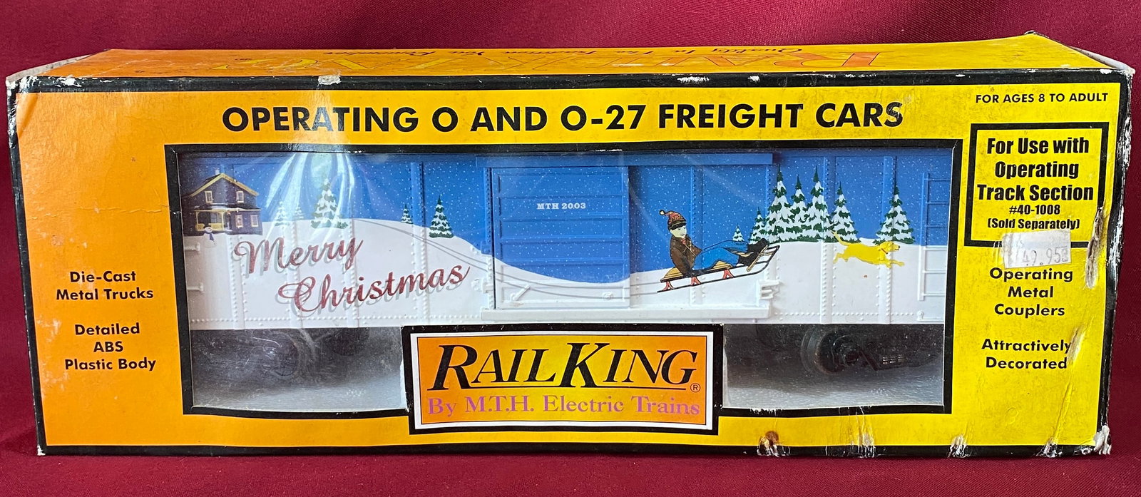 Operating O and 0-27 Freight Car by Rail King - Merry Christmas Car - Item No.30-79126 (1 of 9)