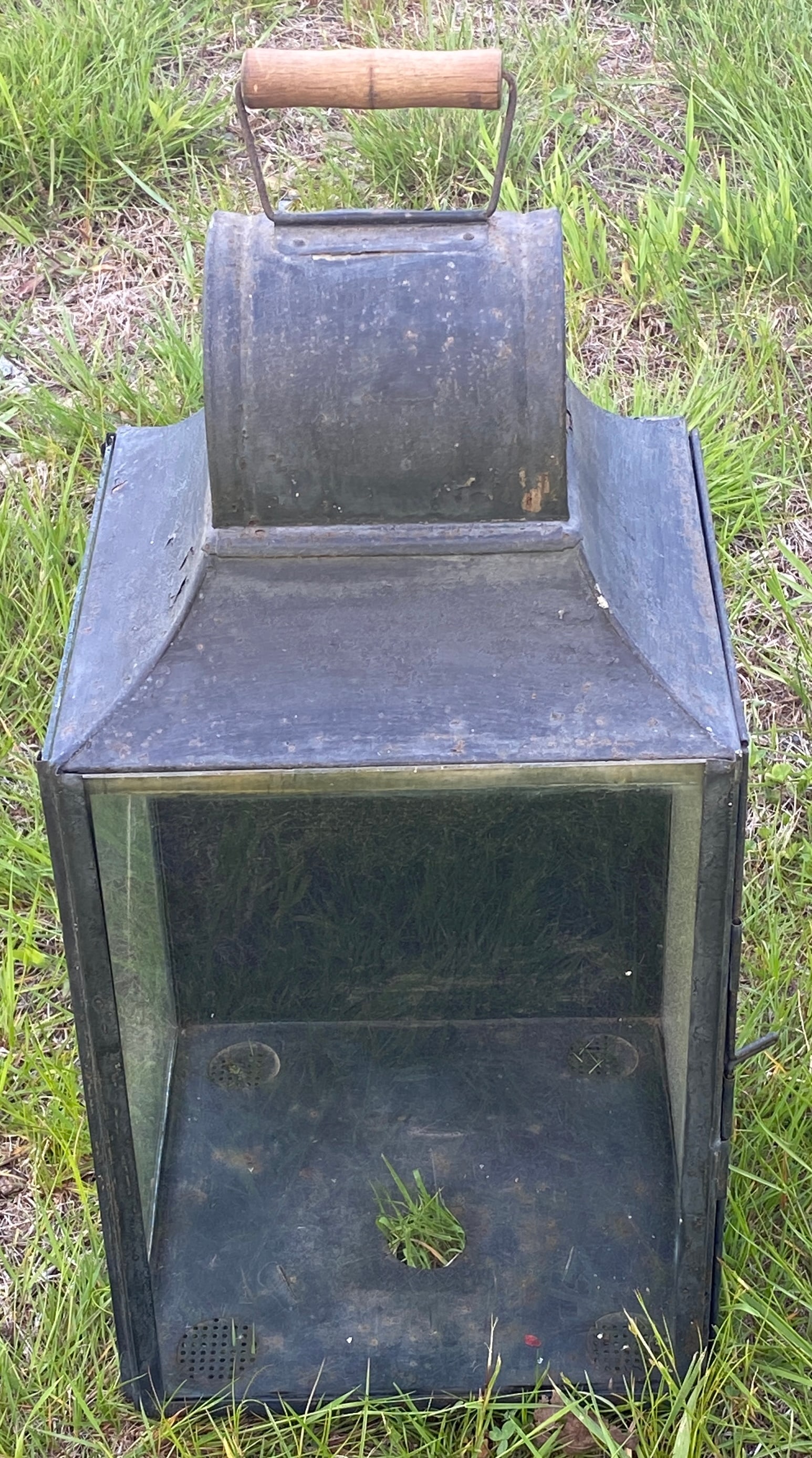 Large Lantern with Glass & Frame Only - No Burner or Globe - Absolutely NO Shipping (1 of 7)