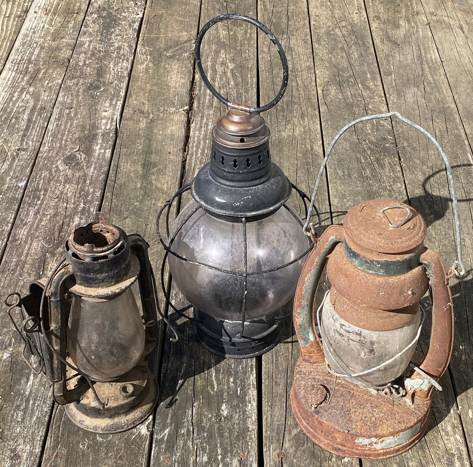 Three Oil Lanterns - Various Types - As is Condition - Absolutely NO Shipping (1 of 6)