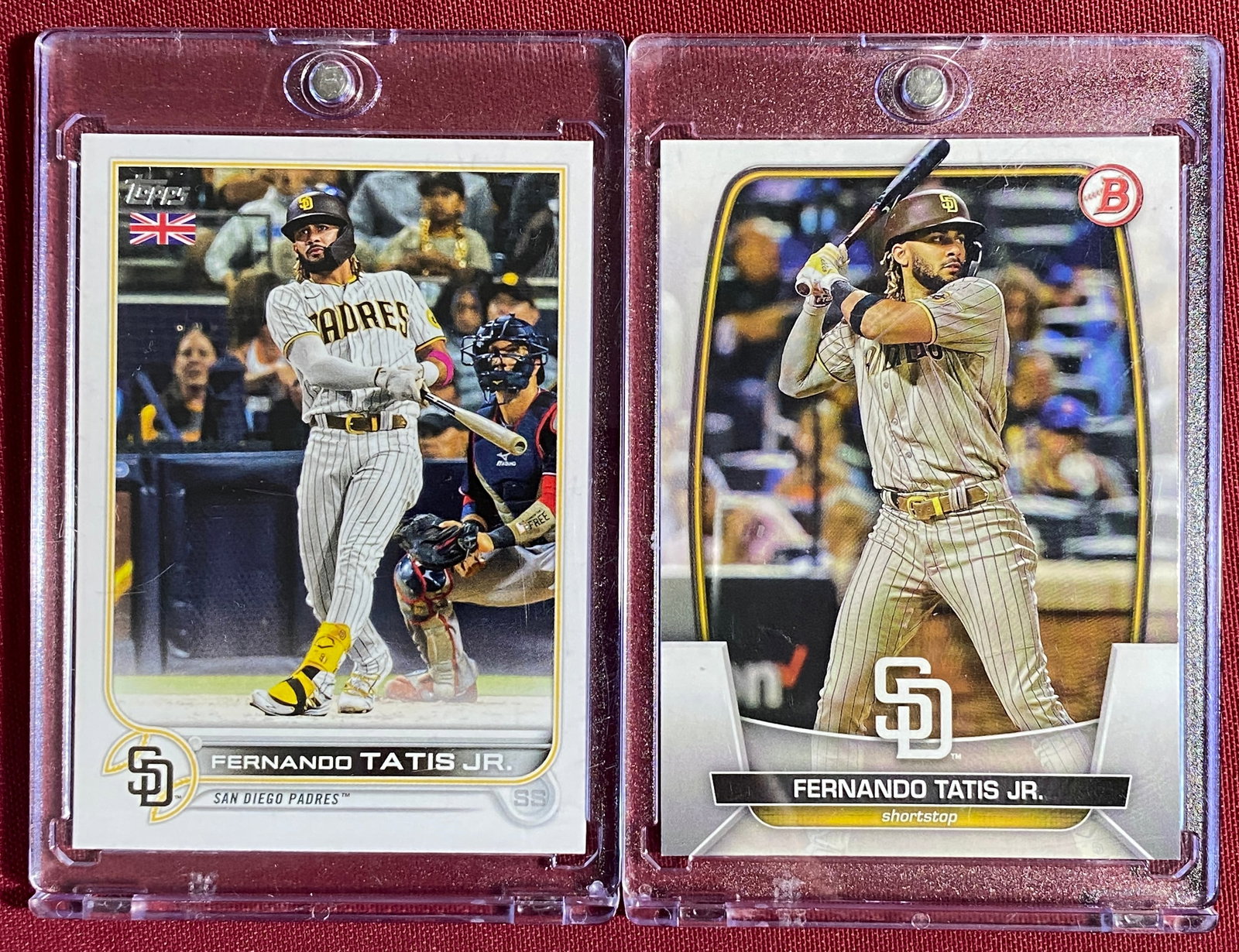 Two Fernando Tatis Jr TOPPS Baseball Cards - 2022 #196 UK Edition, 2023 #11 (1 of 2)