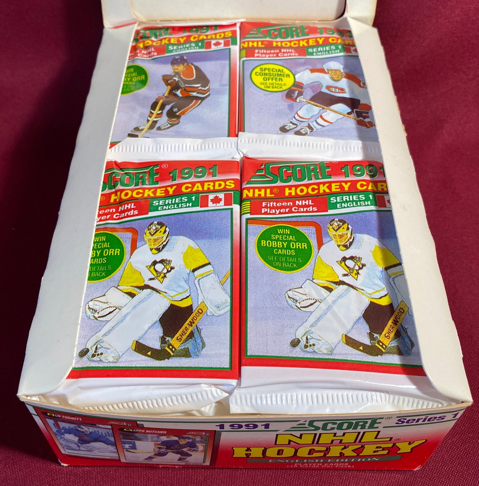 Box of 1991 Series 1 Score NHL Hockey Cards English Edition (1 of 7)