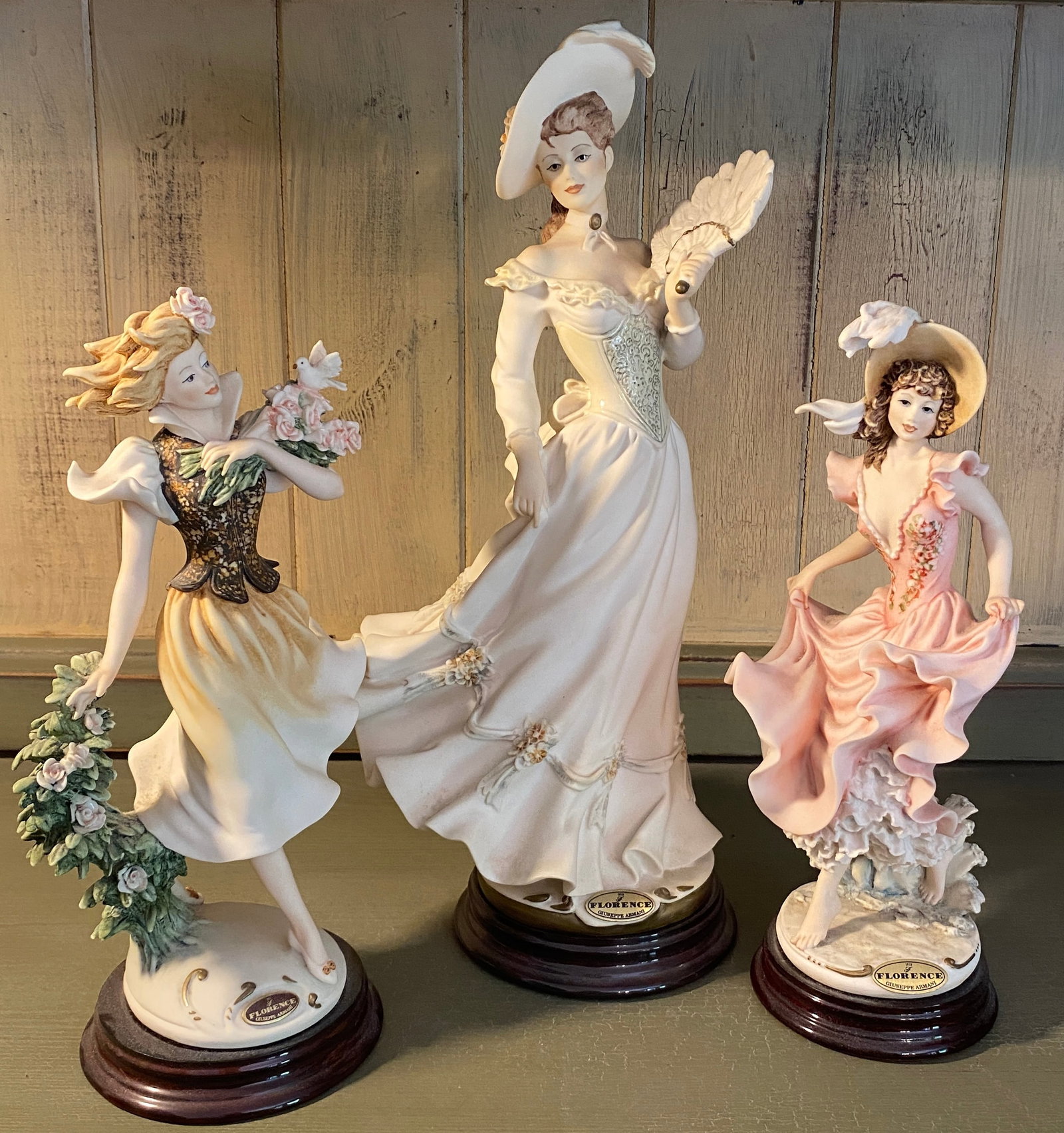 Three Giuseppe Armani Florence Figurines - 'Spring Time', 'Ebb Tide', and 'Vanessa' (has Box) - (1 of 14)