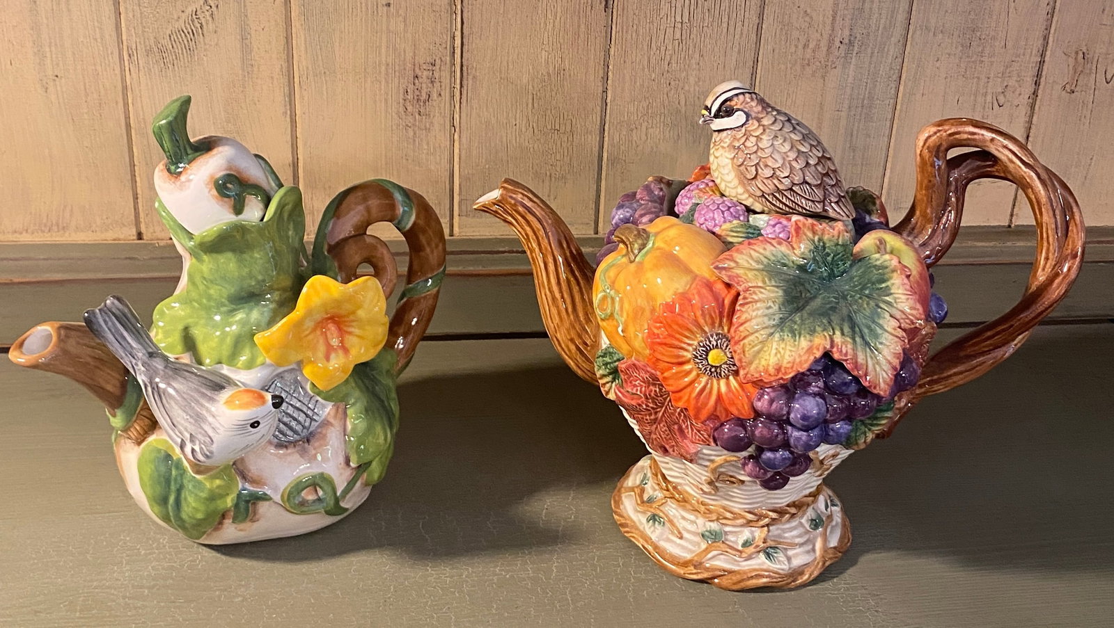 Two Fruit and Bird Themed Tea Pots - Absolutely No Shipping (1 of 7)