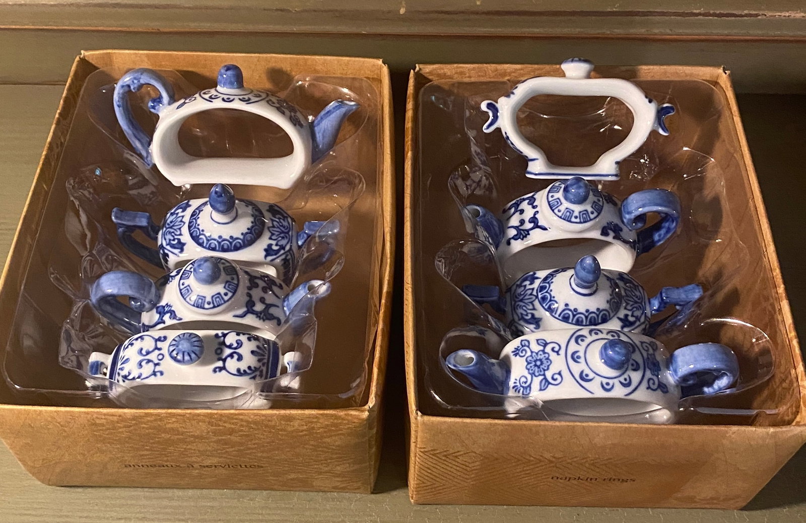 Two Box of Four Teapot Themed Napkin Rings (1 of 4)