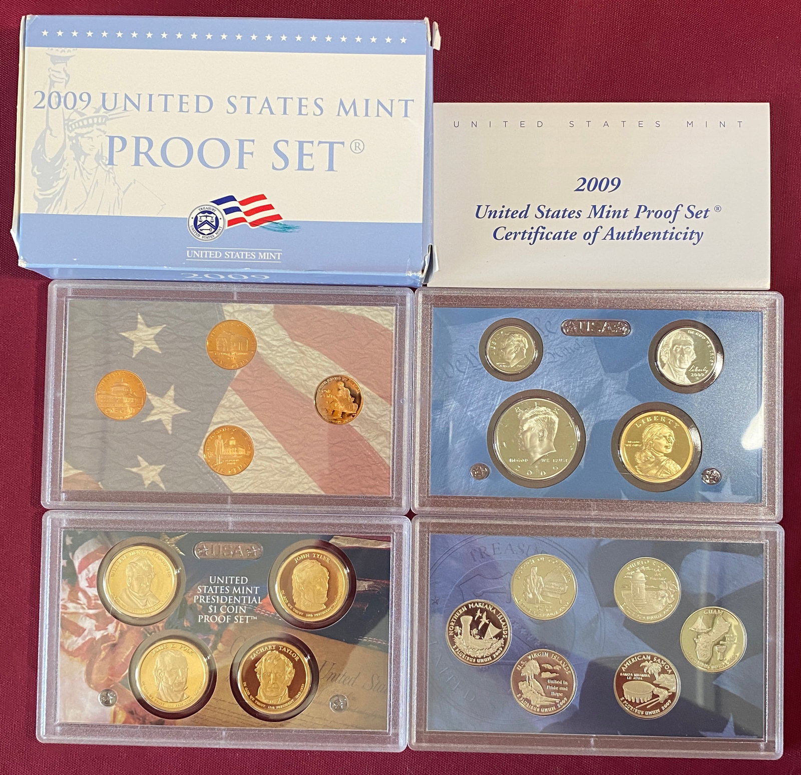 Five U.S. Mint Proof Sets - 2009, (2) 2019, (2) 2022 - 2