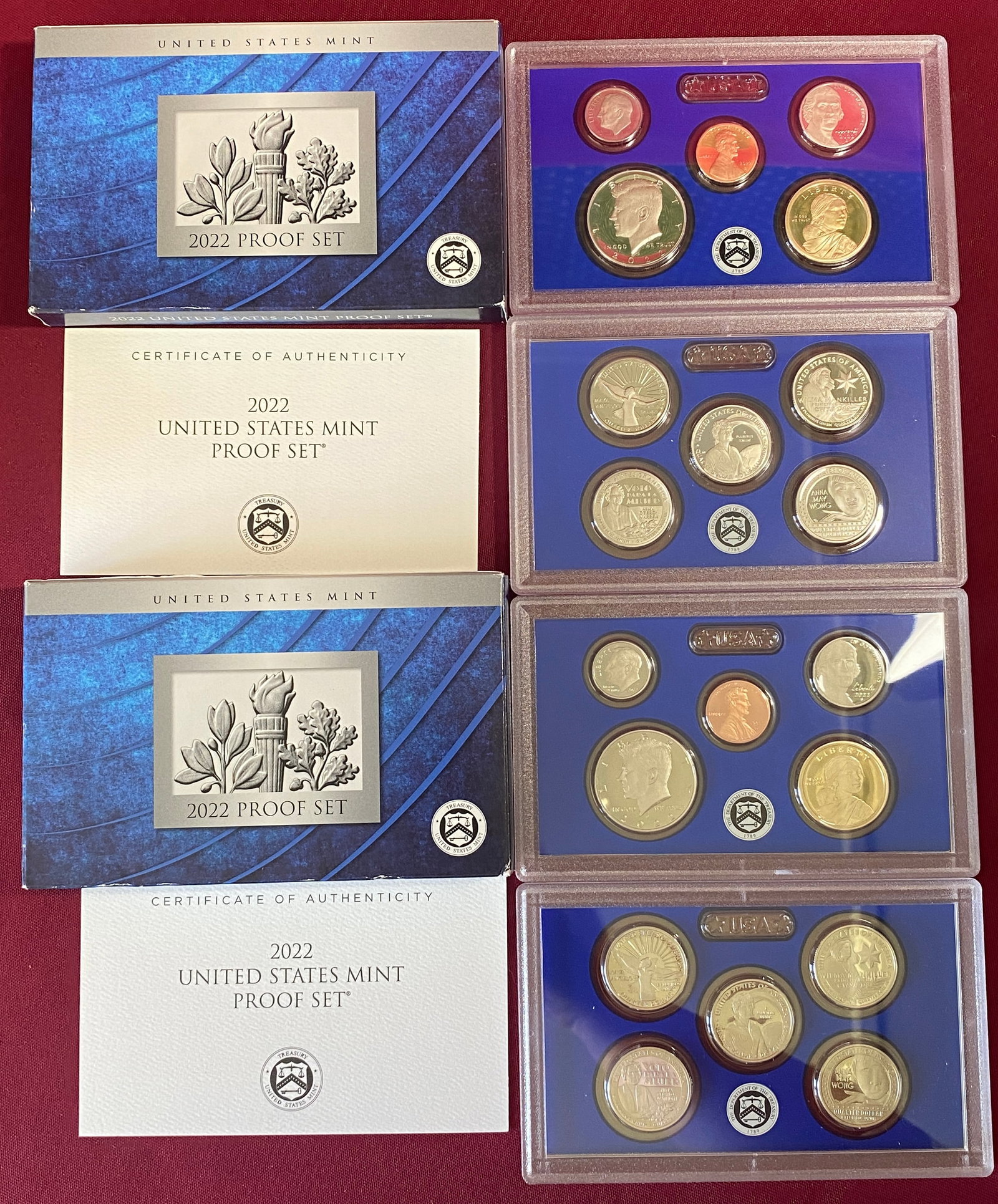 Five U.S. Mint Proof Sets - 2009, (2) 2019, (2) 2022 - 4