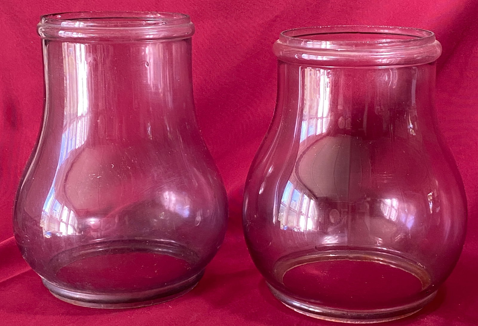 Two Large Glass Oil Lantern Globes - Absolutely NO Shipping (1 of 6)