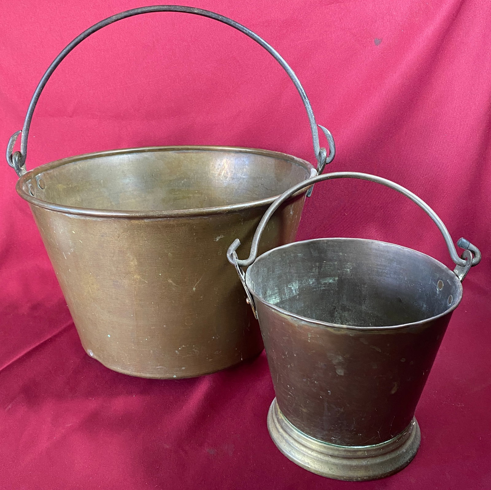 Two Brass Fire Buckets with Bail Handles (1 of 5)