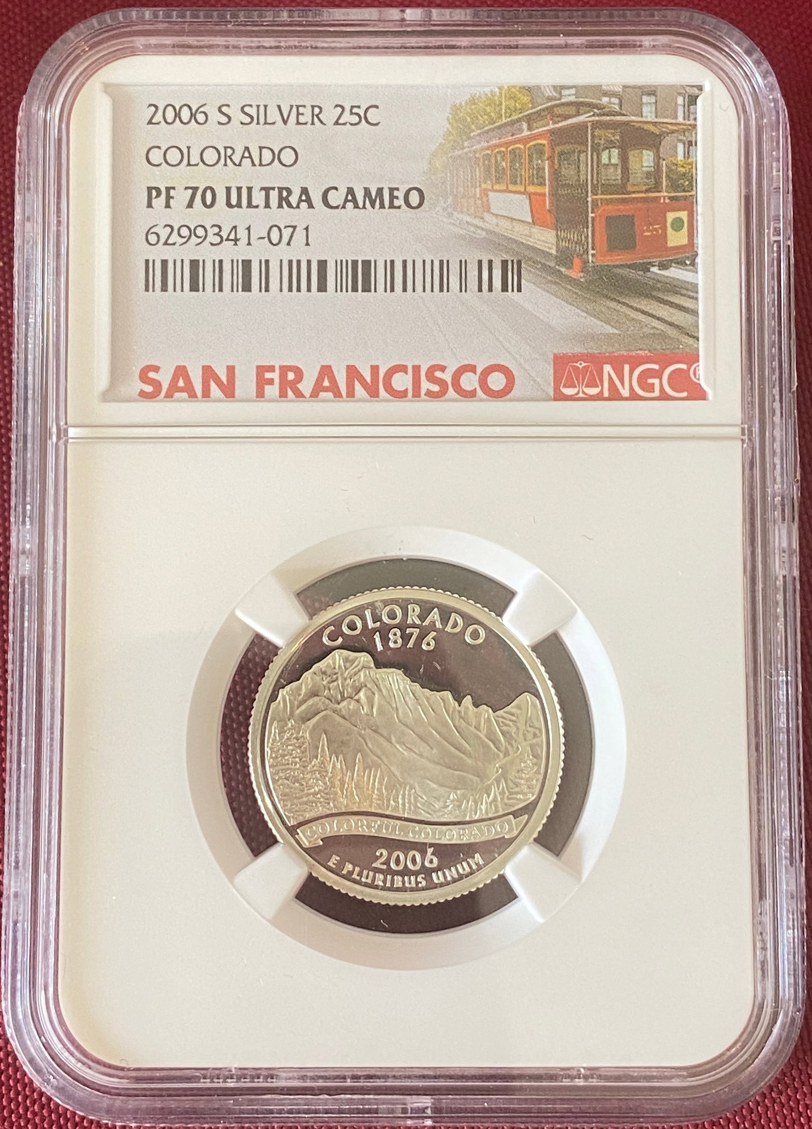Graded 2006-S Silver State Quarter - Colorado - PF70 Ultra Cameo by NGC: Graded 2006-S Silver State Quarter - Colorado - PF70 Ultra Cameo by NGC