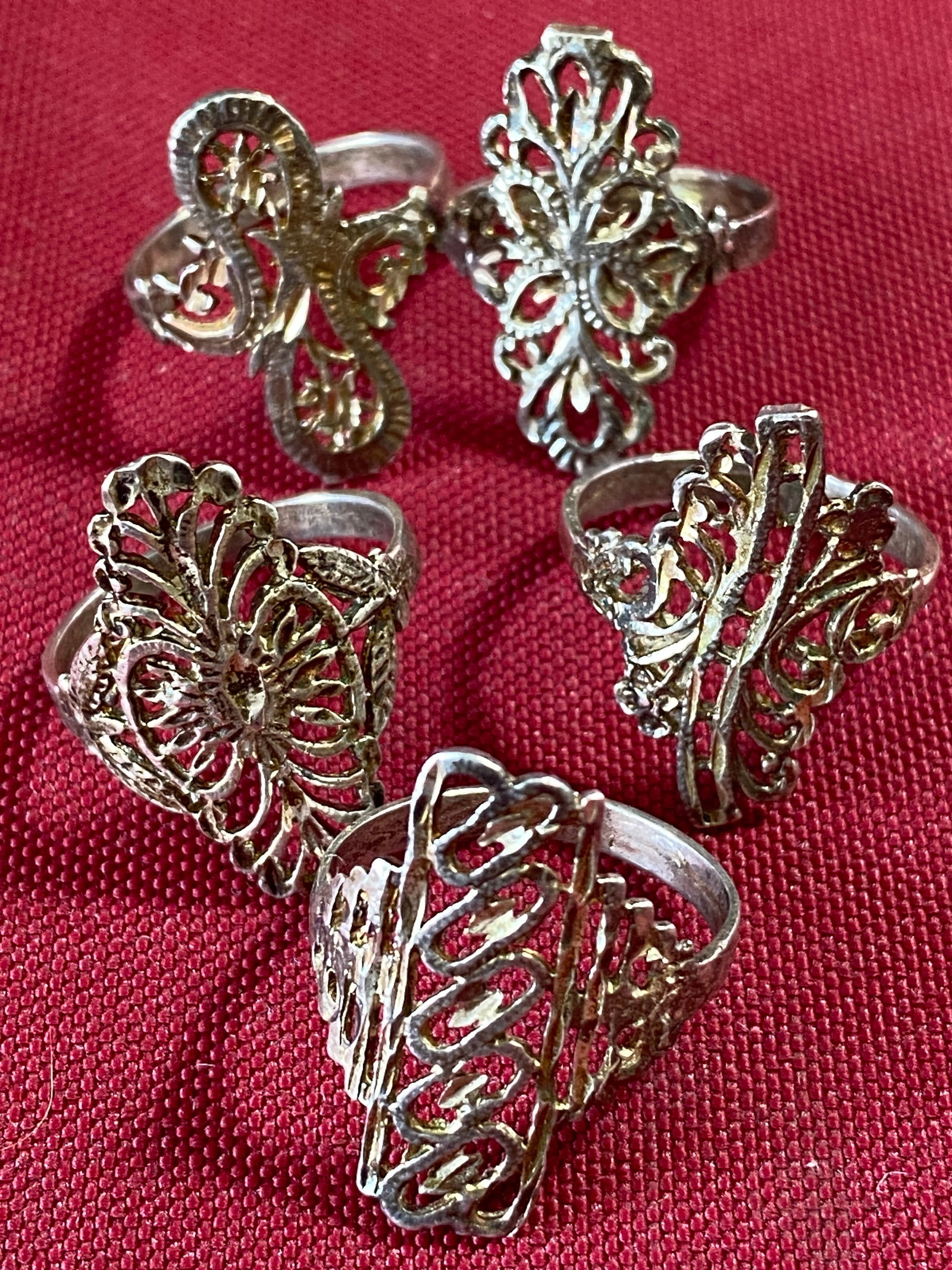 Five Sterling Silver Rings - 8.67 Grams - Size 5-6 (1 of 4)