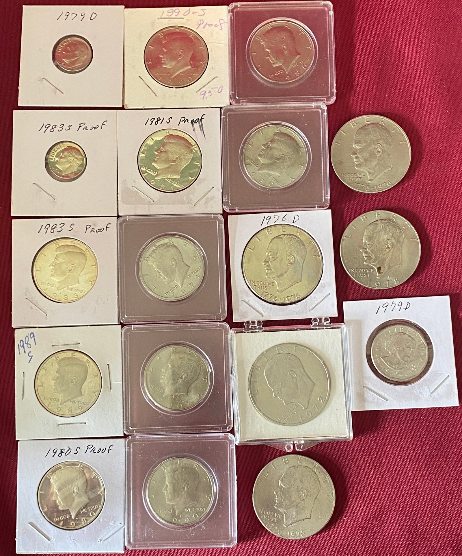 Various U.S. Coins - Dimes, Kennedy Half Dollars, Eisenhower Dollars, Etc. (1 of 5)