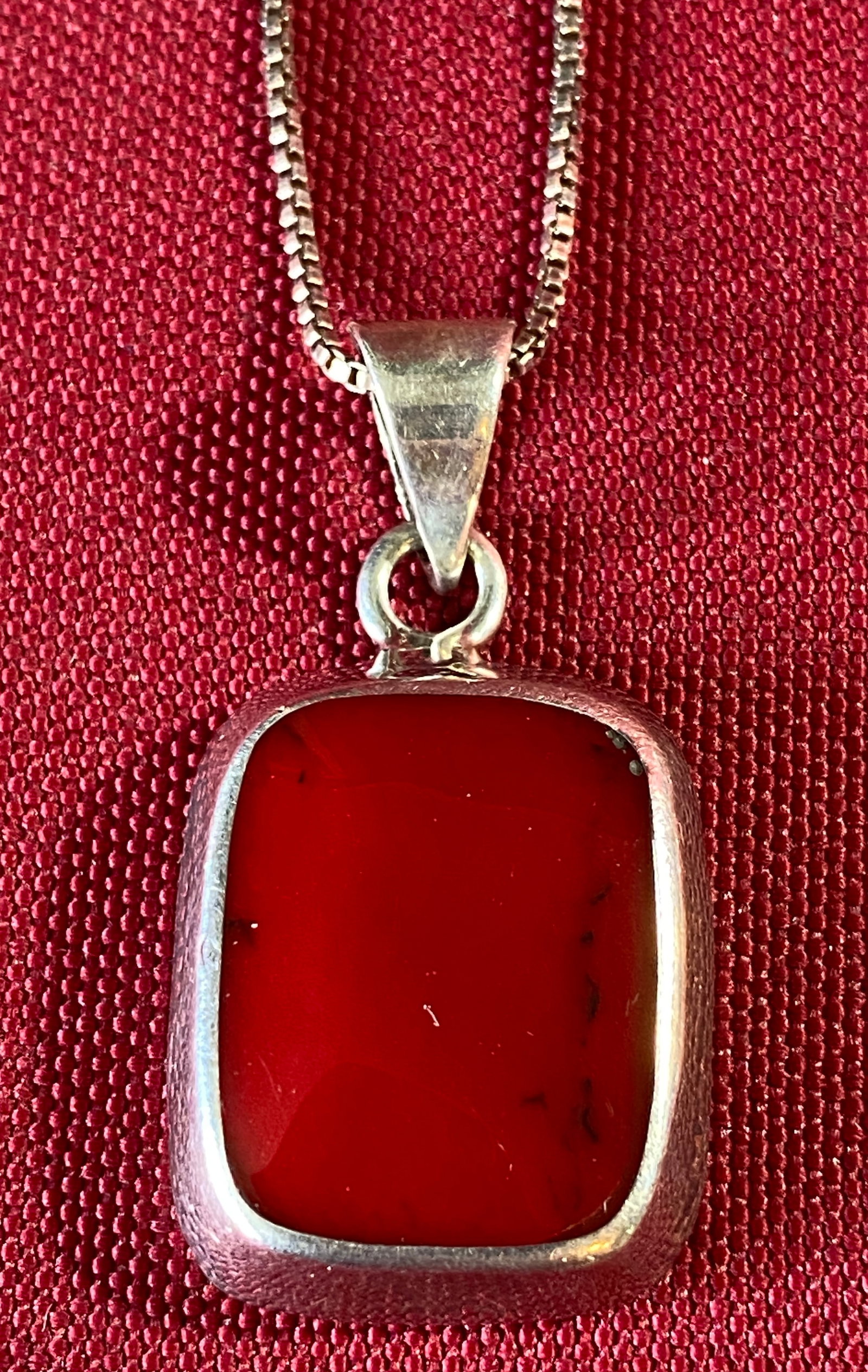 Sterling Silver 20" Chain with Coral Style Charm Pendant - 13.12 Grams (1 of 3)