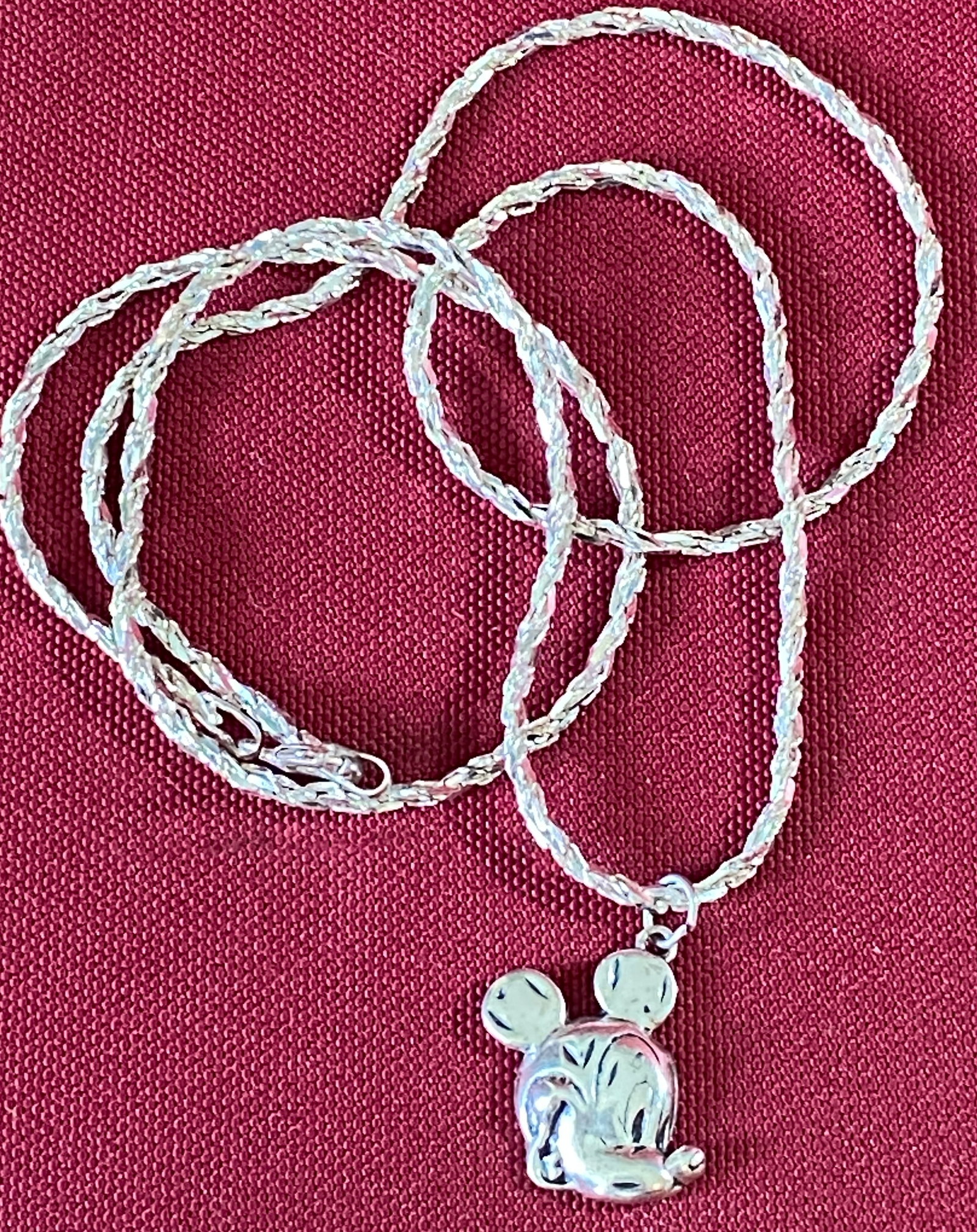 Sterling Silver 20" Chain with Mickey Mouse Sterling Pendant - 5.78 Grams (1 of 3)