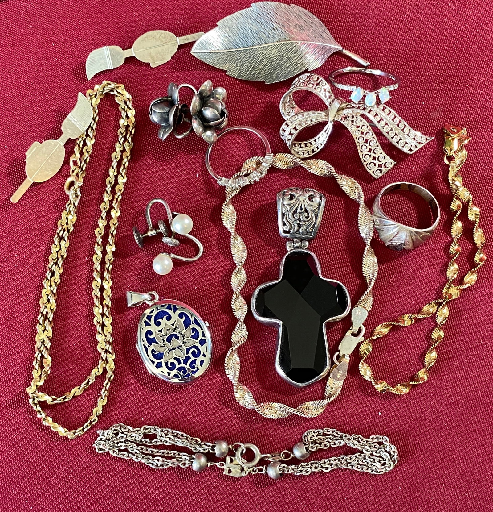 Various Sterling Silver Marked Jewelry - 56.59 (Cross not Weighed) (1 of 7)
