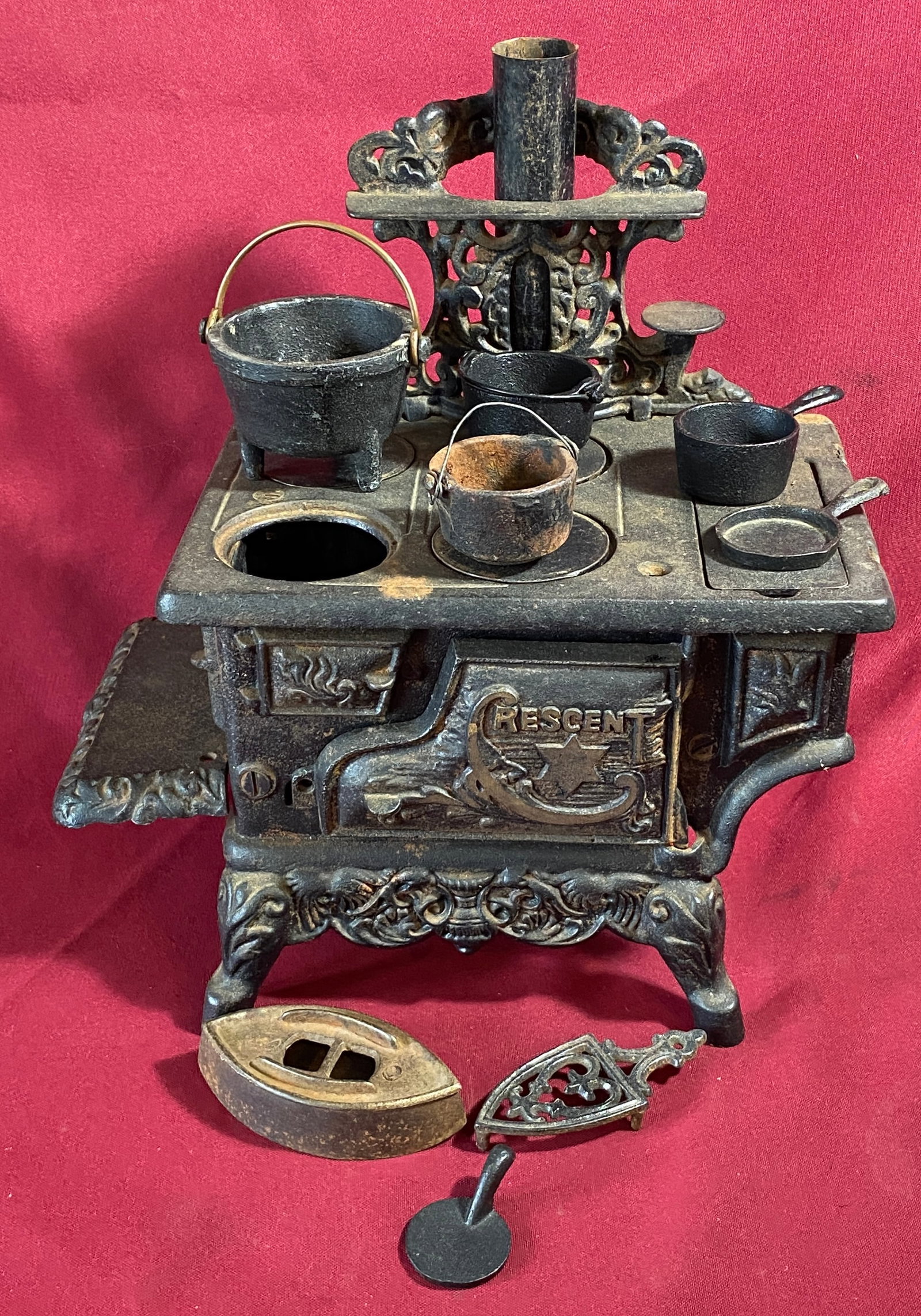 Crescent Toy/Salesman Sample Stove with Accessories - Missing One Shelf and Hot Plate (1 of 10)