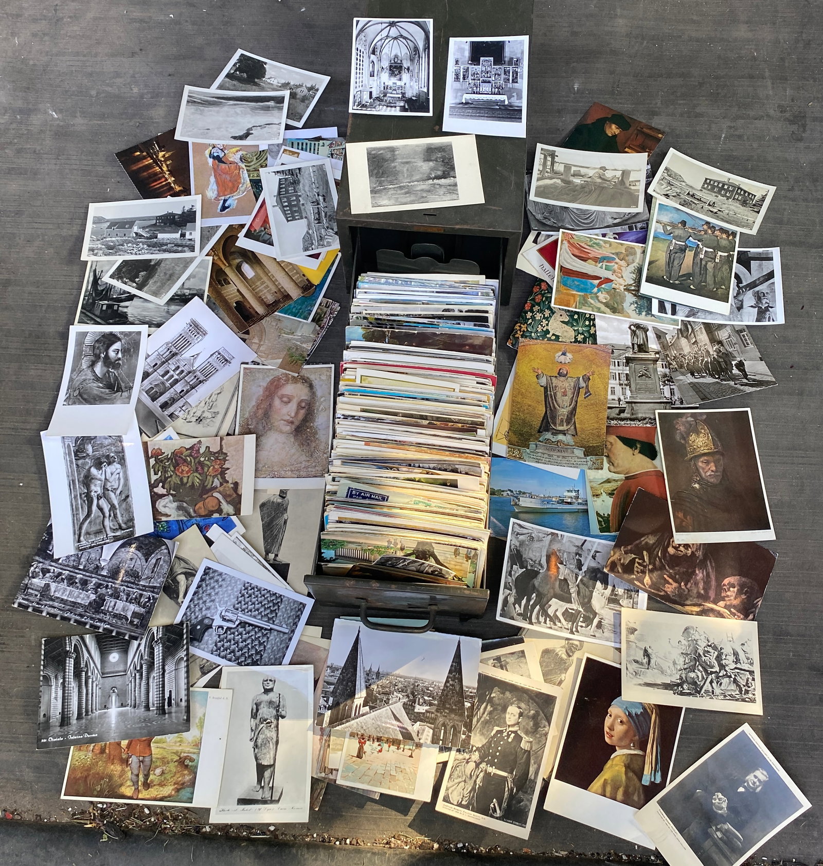 Metal File Cabinet Full of Older and Vintage Postcards (1 of 10)