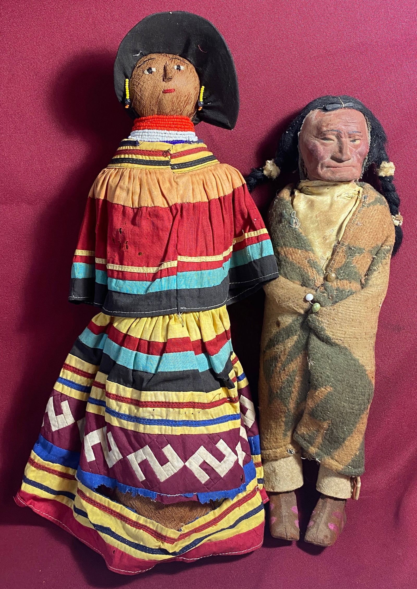 Two Older Peruvian Doll and Native American Style Doll (1 of 8)