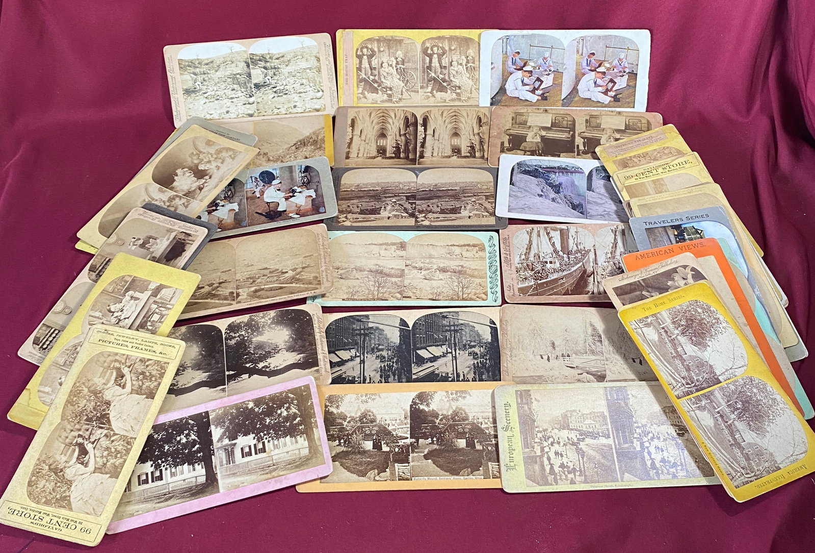 Collection of Older Stereoview Cards: Collection of Older Stereoview Cards