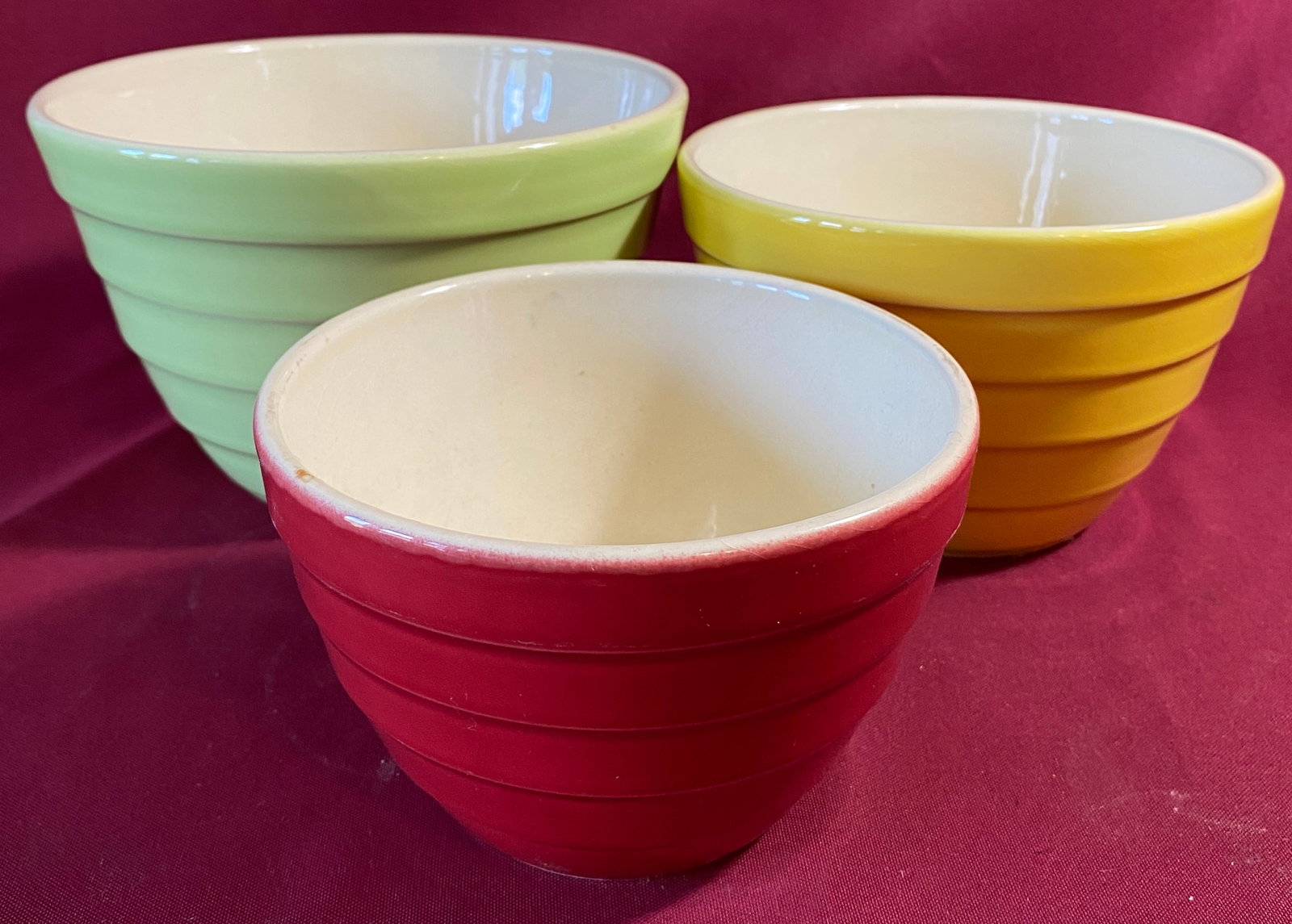 Three Nesting Mixing Bowls - Crate & Barrel Parker - Beehive Style (1 of 4)