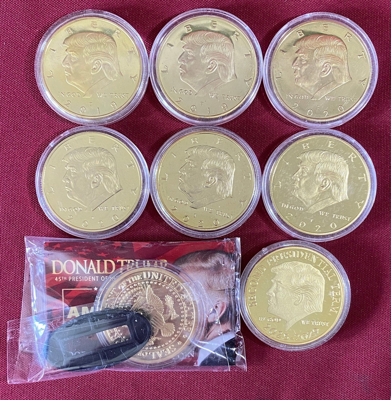 Eight Trump 'Golden' Tokens 45th President - Non-Monetary (1 of 3)