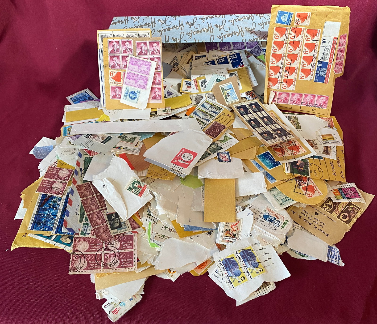 Box Full of Various Cancelled Stamps (1 of 6)