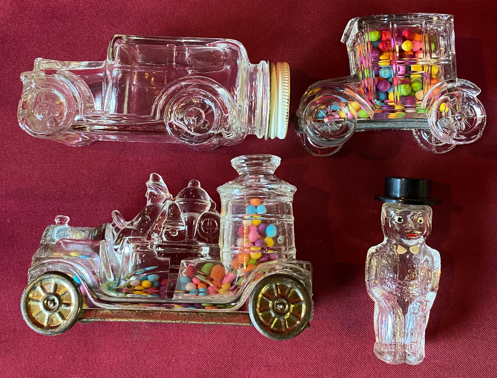 Four Antique Glass Candy Containers (1 of 6)