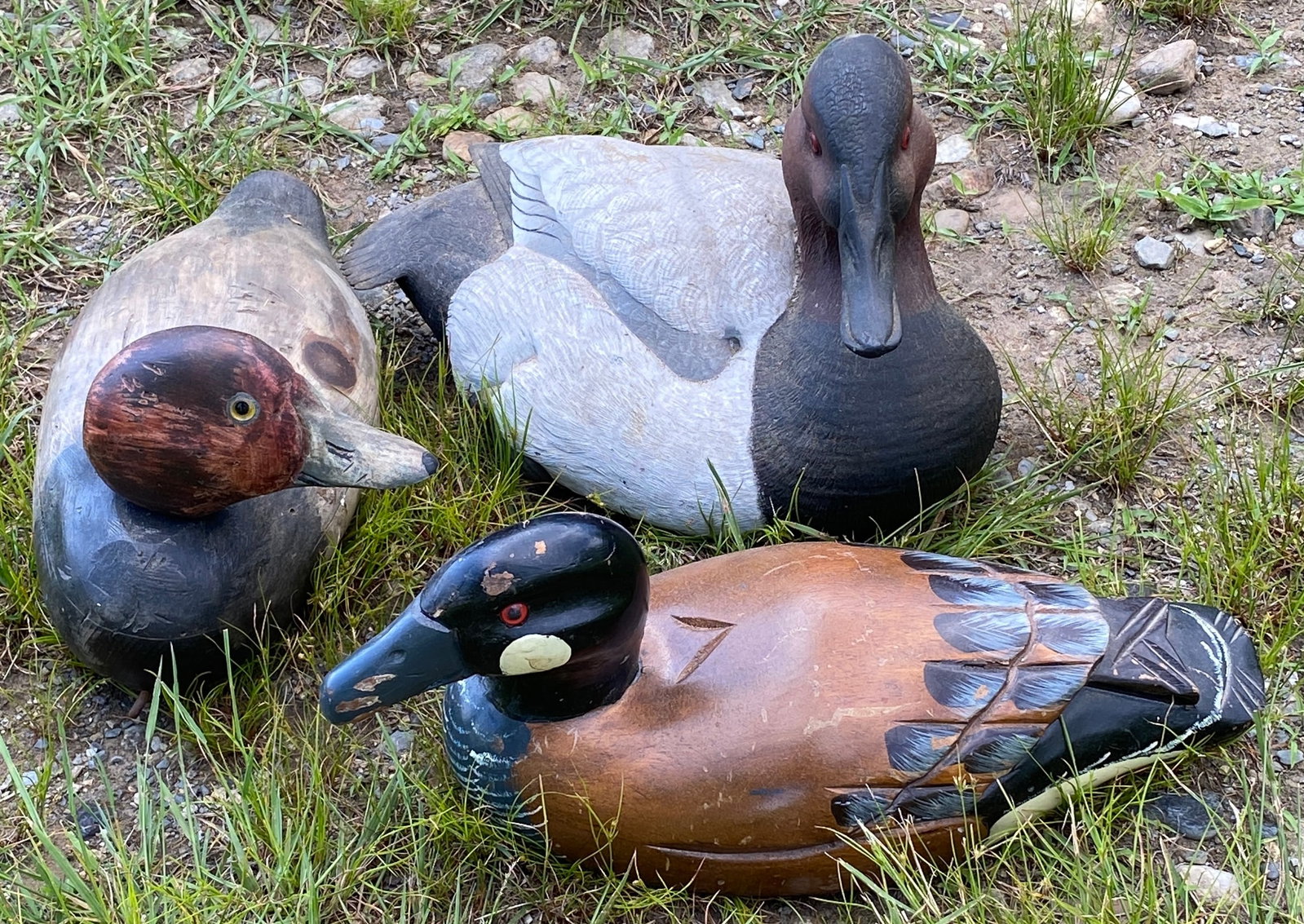 Three Wooden Duck Decoys with Old Paint - Absolutely No Shipping (1 of 6)