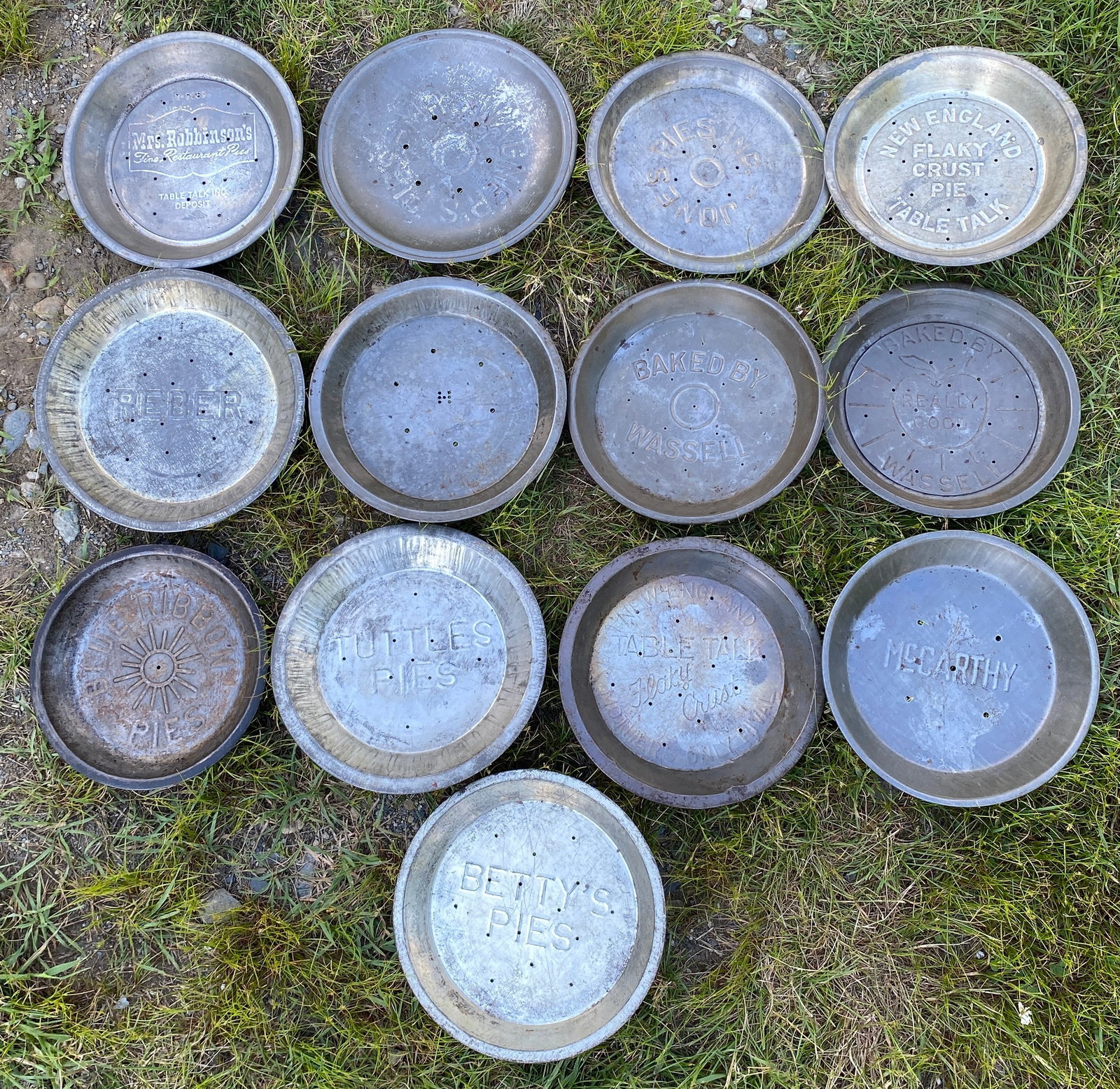 Advertisement Pie Tins - Blue Ribbon, McCarthy, Betty's, Etc.: Advertisement Pie Tins - Blue Ribbon, McCarthy, Betty's, Etc.