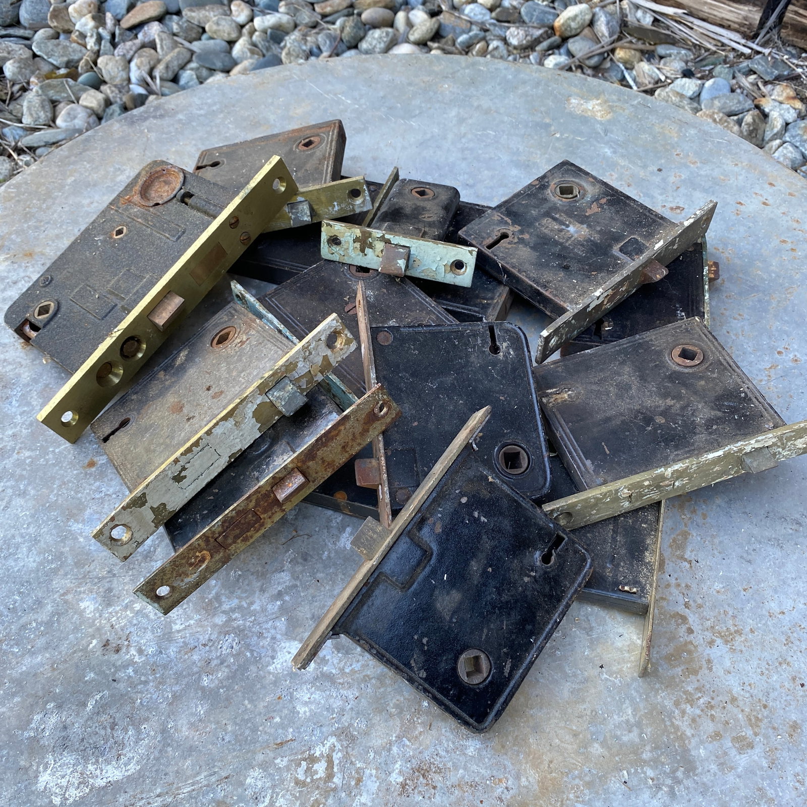 Various Antique Door Lock Inserts - Assorted Sizes - 2