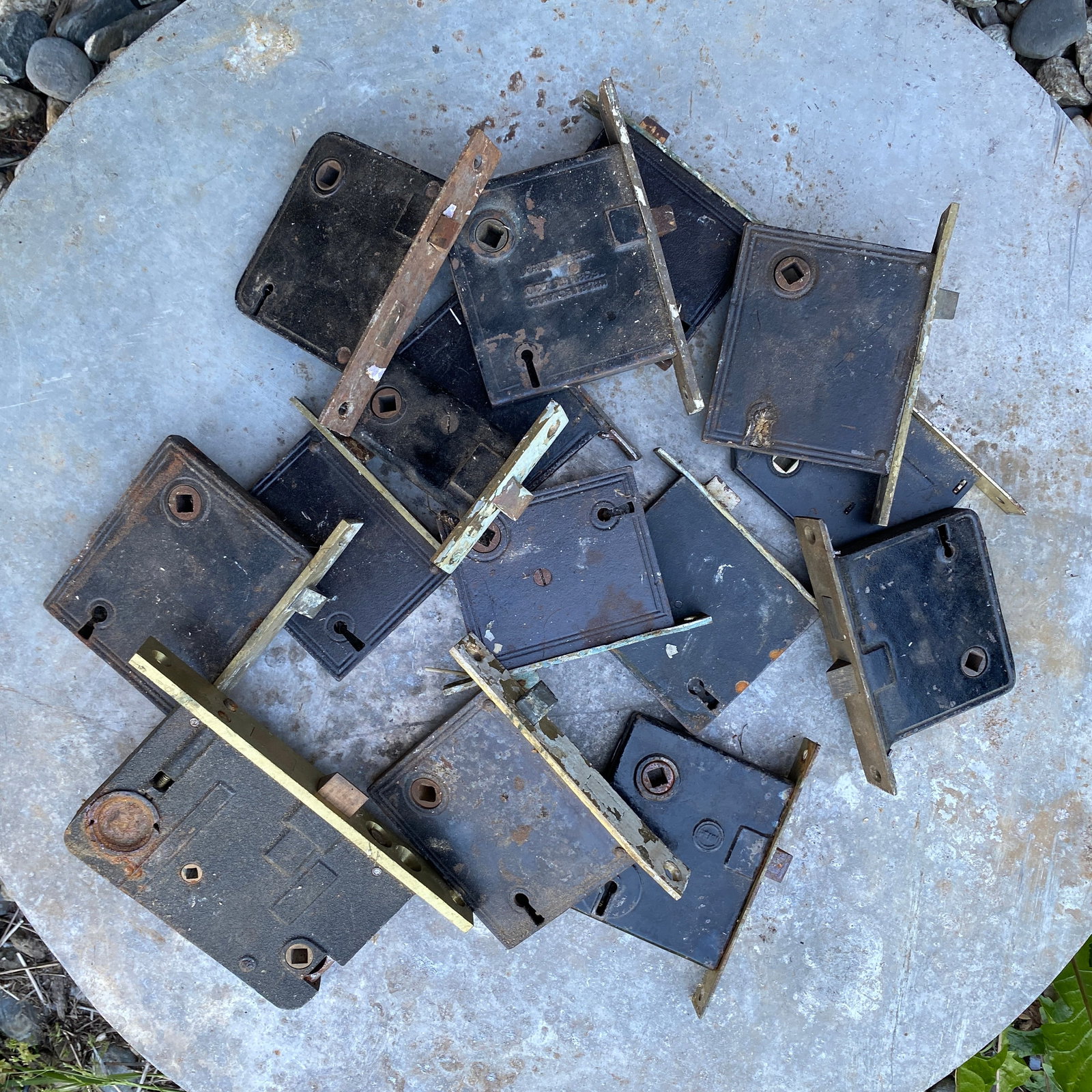 Various Antique Door Lock Inserts - Assorted Sizes - 4