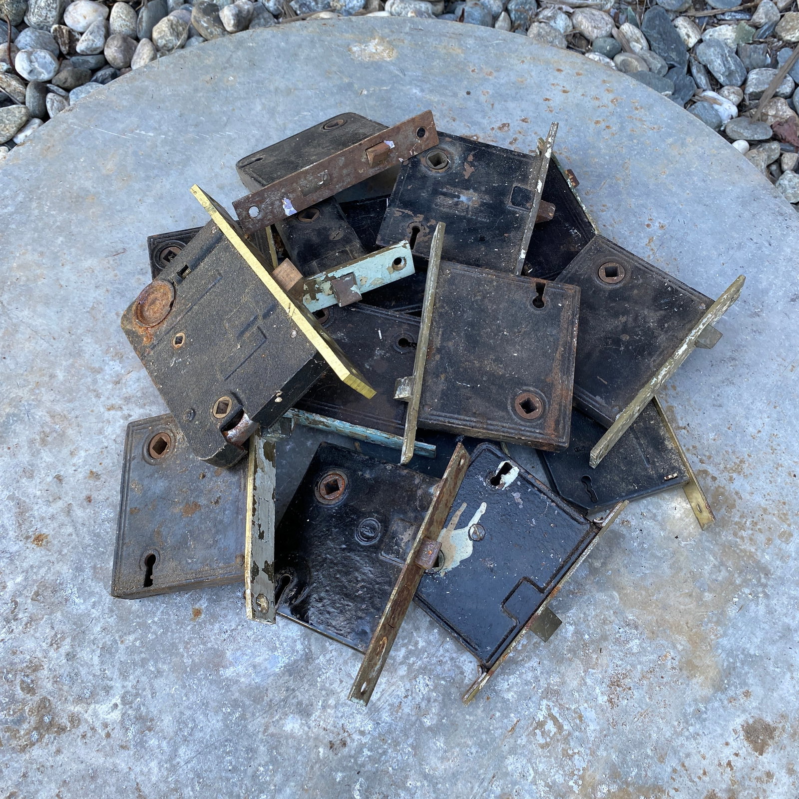 Various Antique Door Lock Inserts - Assorted Sizes - 5