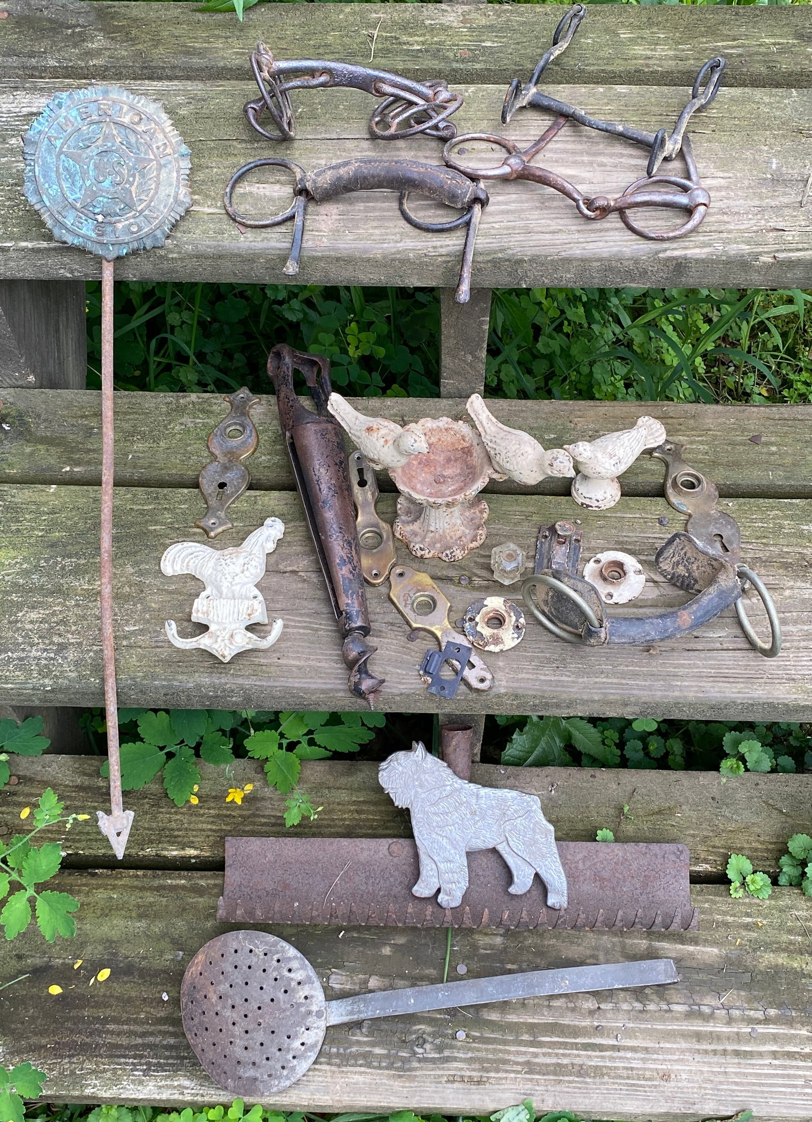 Older Horse Bits, Hardware, Cast Iron Birds, Etc.: Older Horse Bits, Hardware, Cast Iron Birds, Etc.