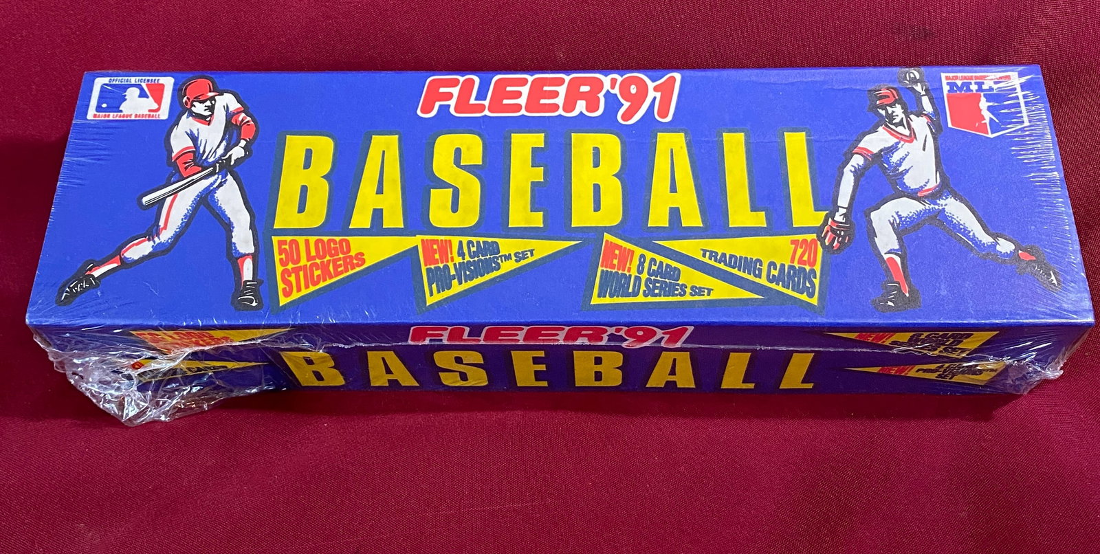 Factory Sealed Box of 1991 Fleer Baseball Cards - 720 Trading Cards, Logo Stickers, Etc.: Factory Sealed Box of 1991 Fleer Baseball Cards - 720 Trading Cards, Logo Stickers, Etc.