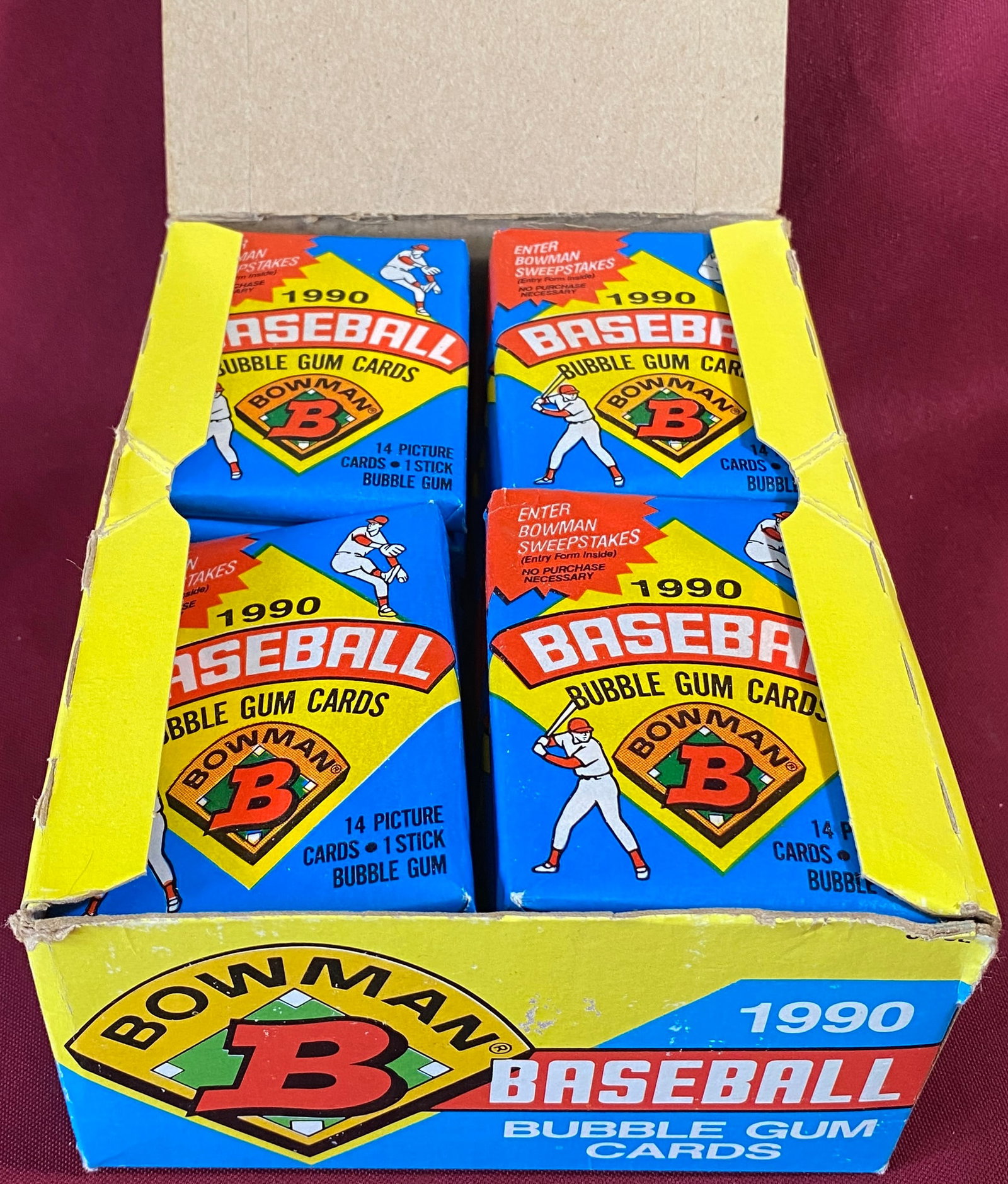 Box of 1990 Bowman Bubble Gum Cards (1 of 7)