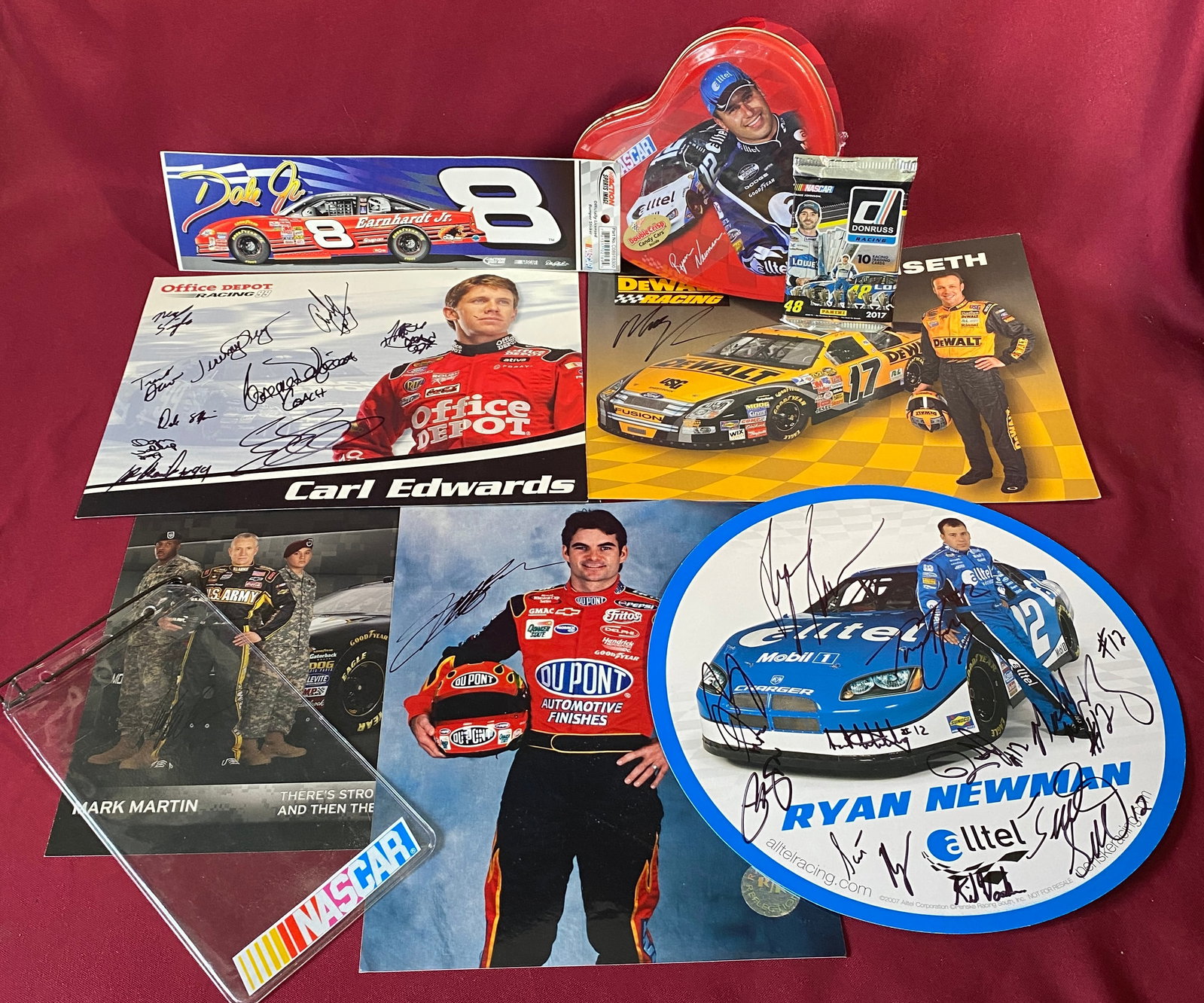 Assortment of NASCAR Collectible Items - Autographs, Cards, Stickers, Etc.: Assortment of NASCAR Collectible Items - Autographs, Cards, Stickers, Etc.