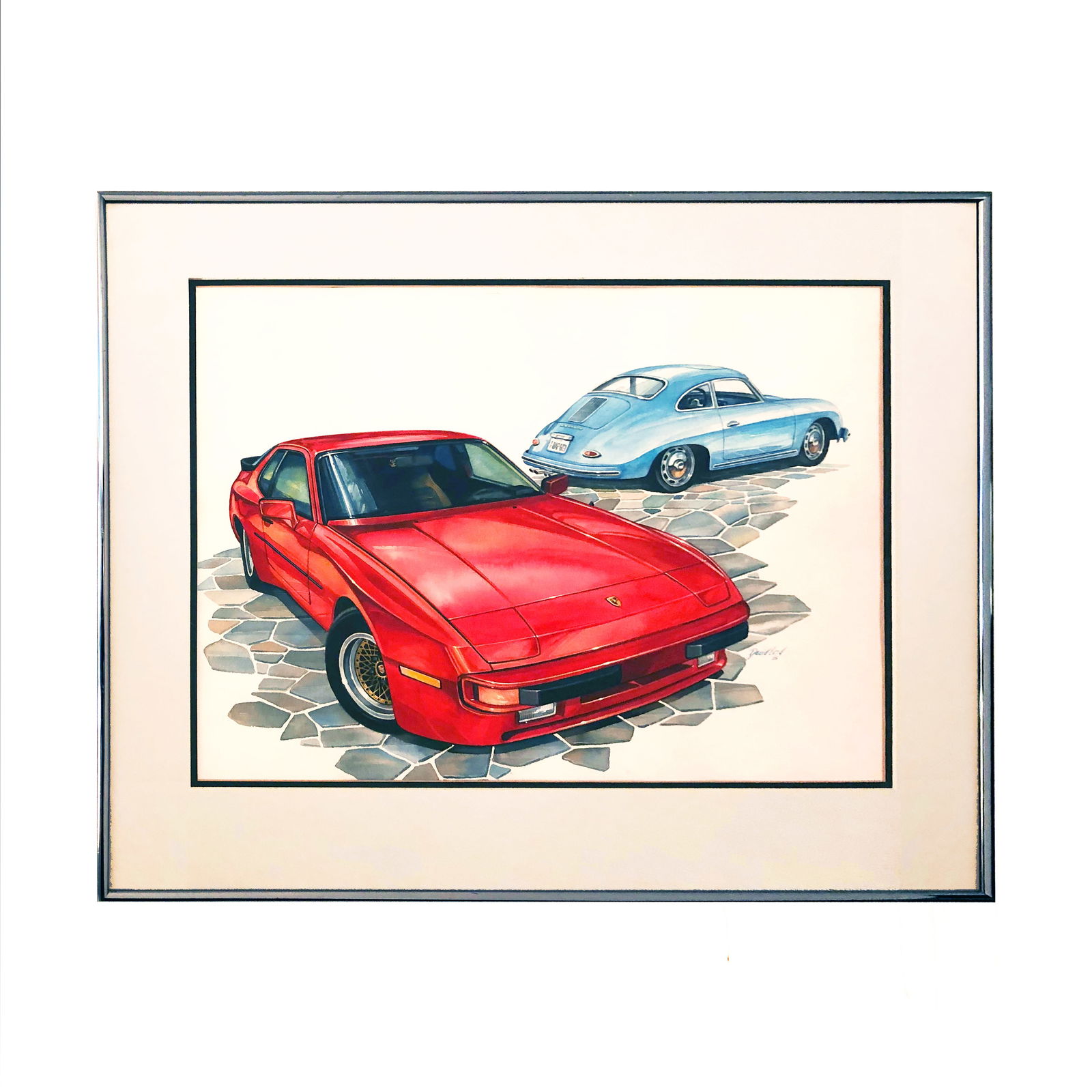 Porche 944 and 356 Watercolor by David Lord (1 of 4)