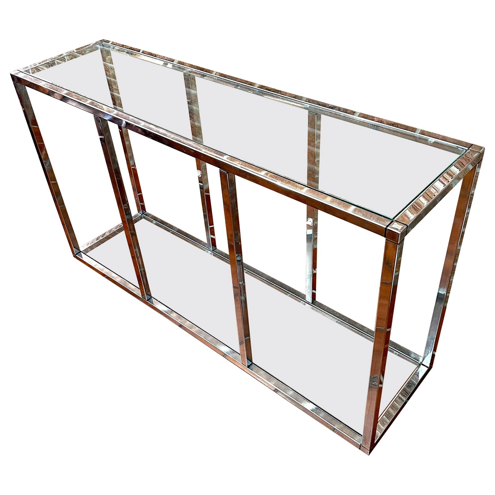 Console Table in Tubular Chrome and Glass (1 of 7)