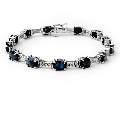 Certified 11.39ctw Sapphire & Diamond Tennis Bracelet