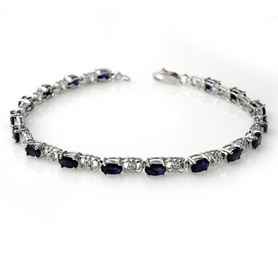 Overstock 6.10ctw Sapphire & Diamond Tennis Bracelet
